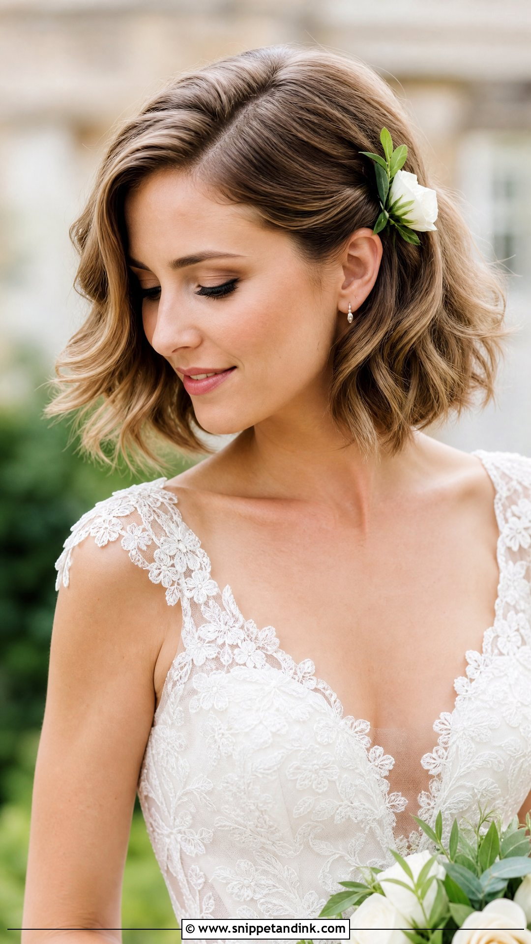 Soft Wavy Bob For Brides - Snippet and Ink - 20 Bob Hairstyle Wedding Ideas