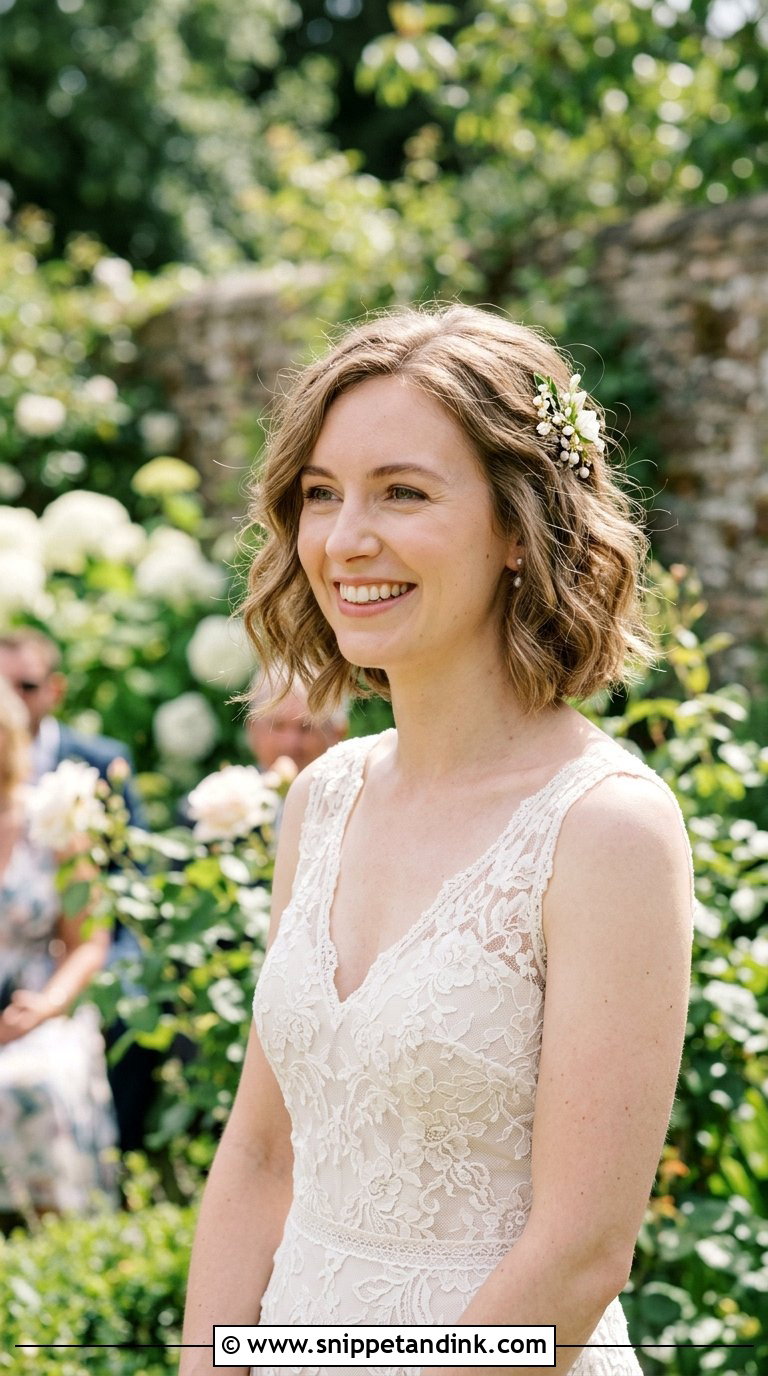 Soft Wavy Bob for Brides - Snippet and Ink - 20 Bride Hairstyles for Short Hair