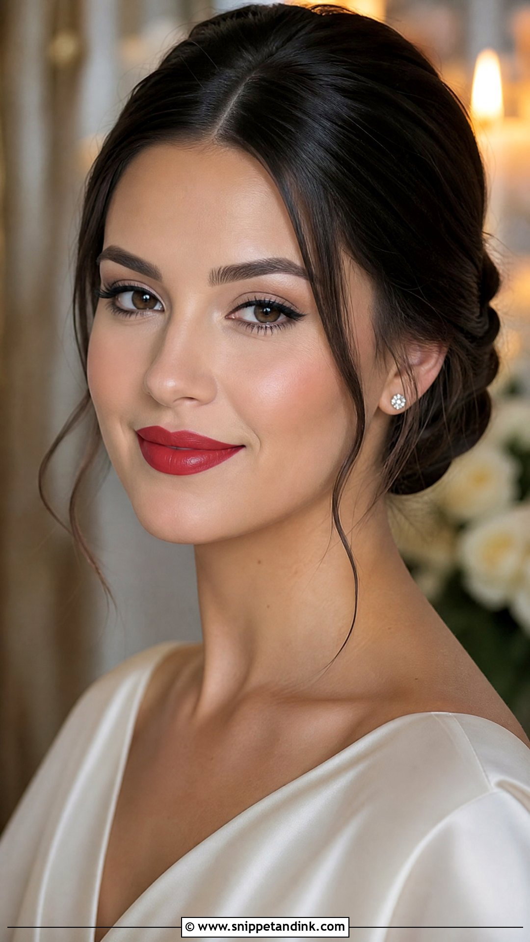 Soft Wedding Makeup With Red Lip - Snippet and Ink - 30 Soft Wedding Makeup Ideas