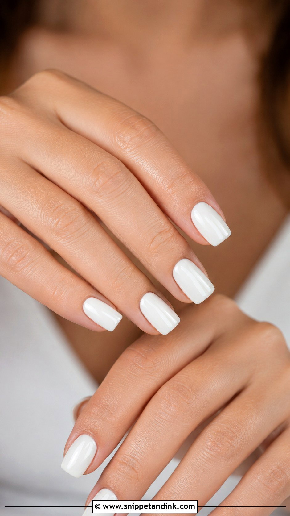 Soft White Square Wedding Nails - Snippet and Ink - 20 Square Wedding Day Nails