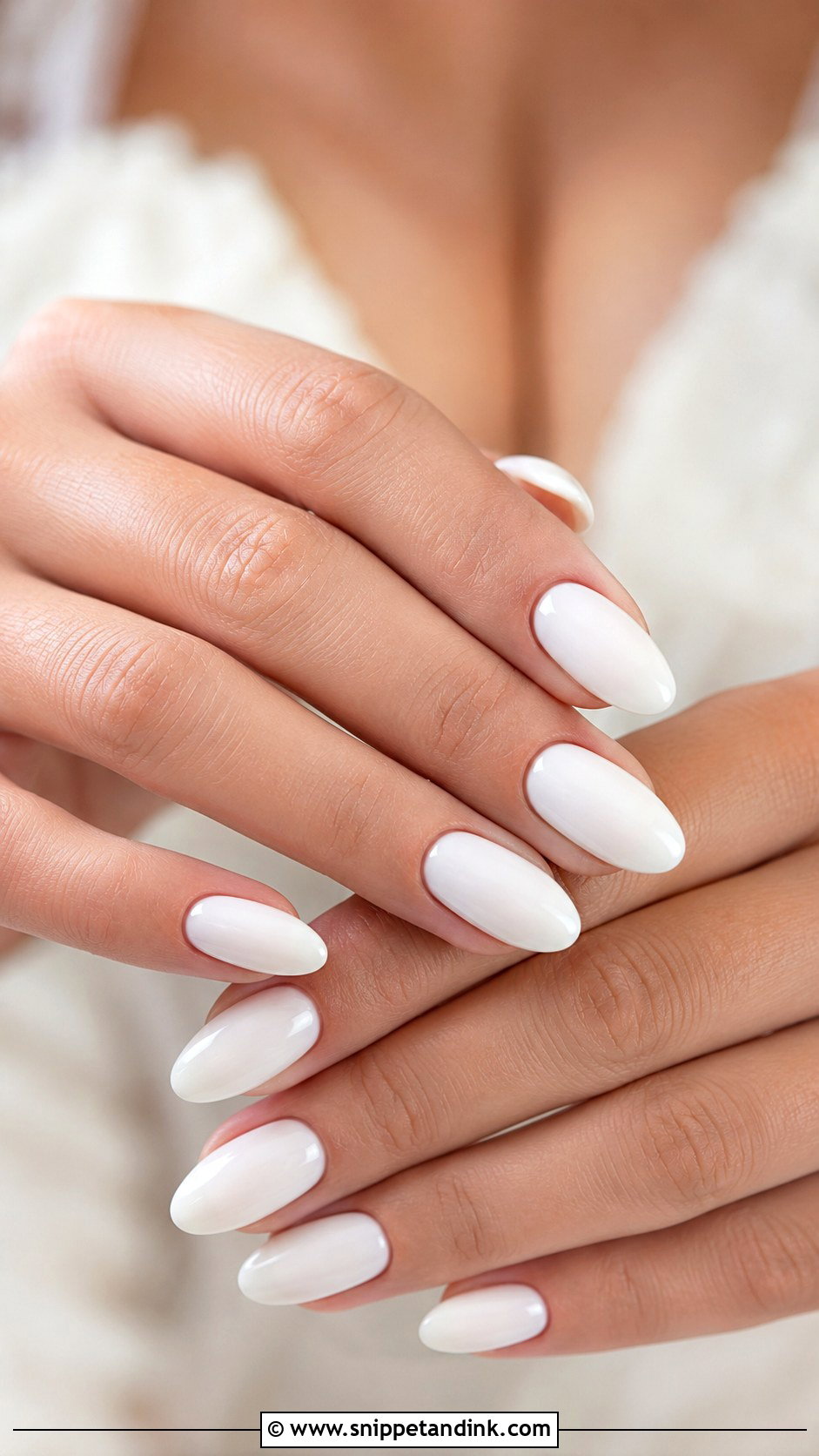 Soft White Wedding Nails - Snippet and Ink - 20 Plain Wedding Nails