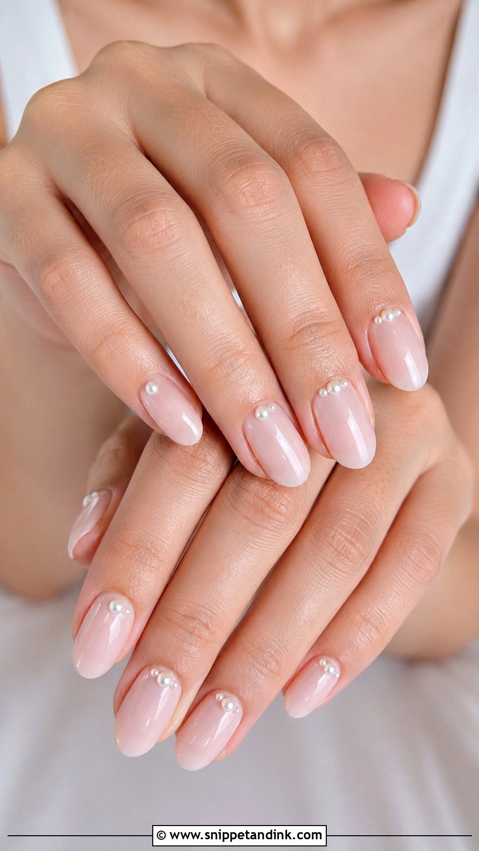Soft White Wedding Nails - Snippet and Ink - 20 Simple Wedding Nails Design