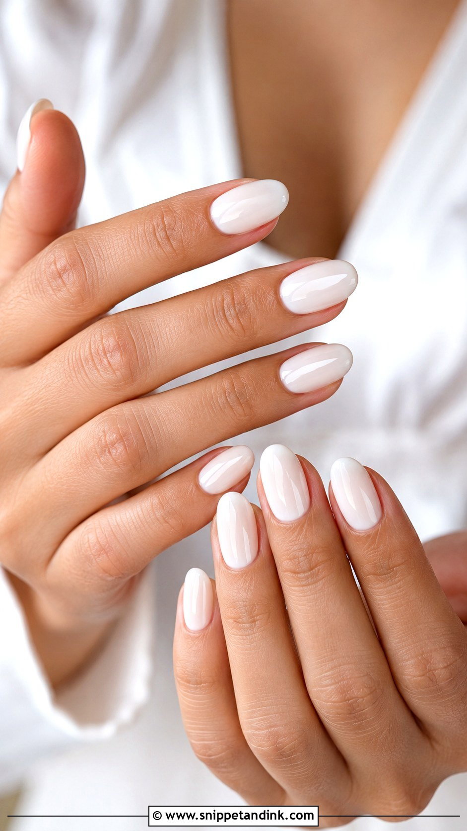 Soft White Wedding Nails - Snippet and Ink - 30 Classic Wedding Nails