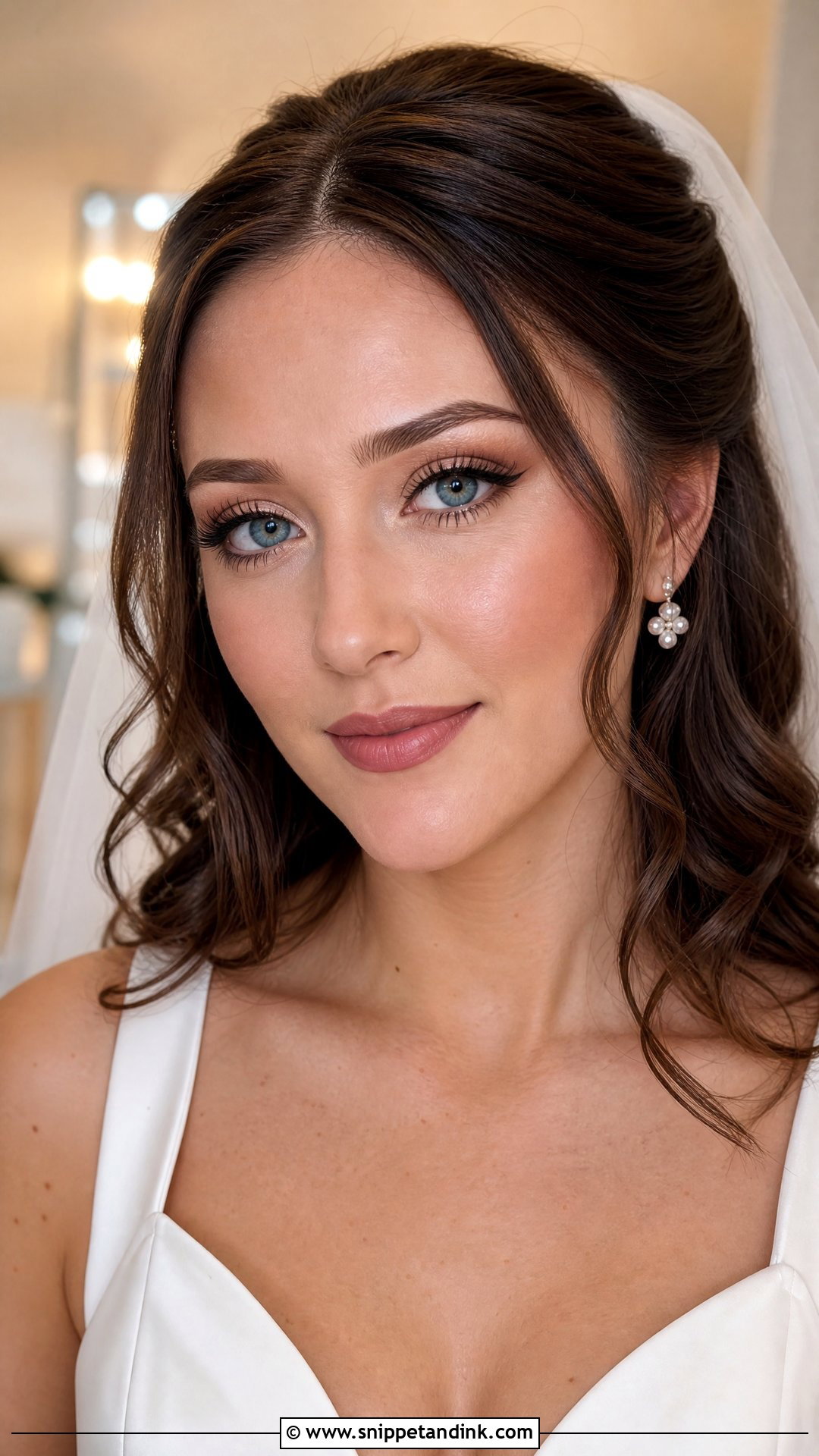 Soft Winged Liner Wedding Makeup For Blue Eyes - Snippet and Ink - 30 Soft Wedding Makeup for Blue Eyes