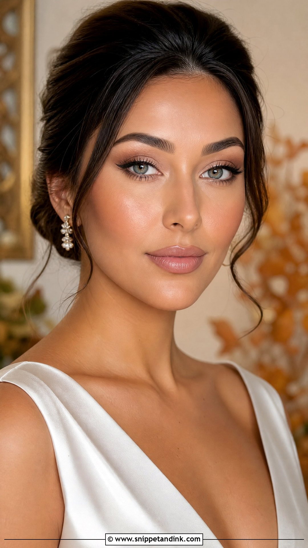 Soft Winged Liner Wedding Makeup For Blue Eyes - Snippet and Ink - 20 Fall Wedding Makeup for Bride Blue Eyes