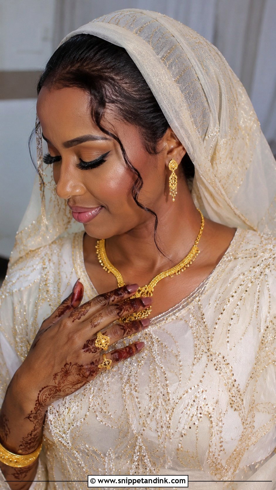 Somali Bridal Bun With Garbasaar - Snippet and Ink - 15 Somali Wedding Hairstyles