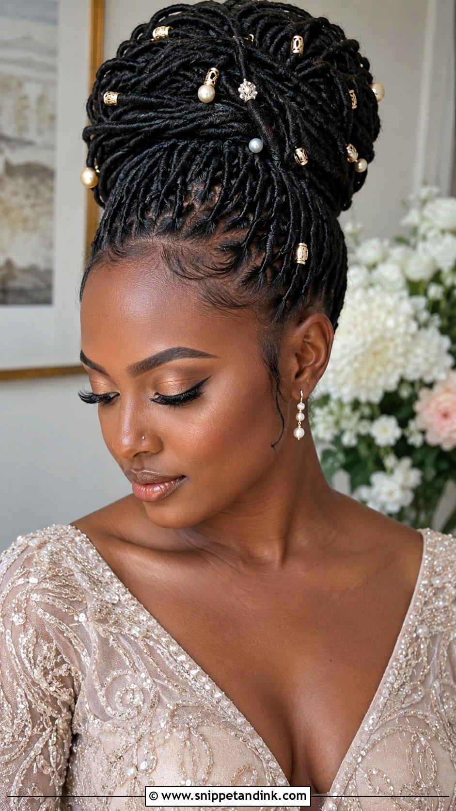 Somali Bridal Locs Updo - Snippet and Ink - 15 Somali Wedding Hairstyles