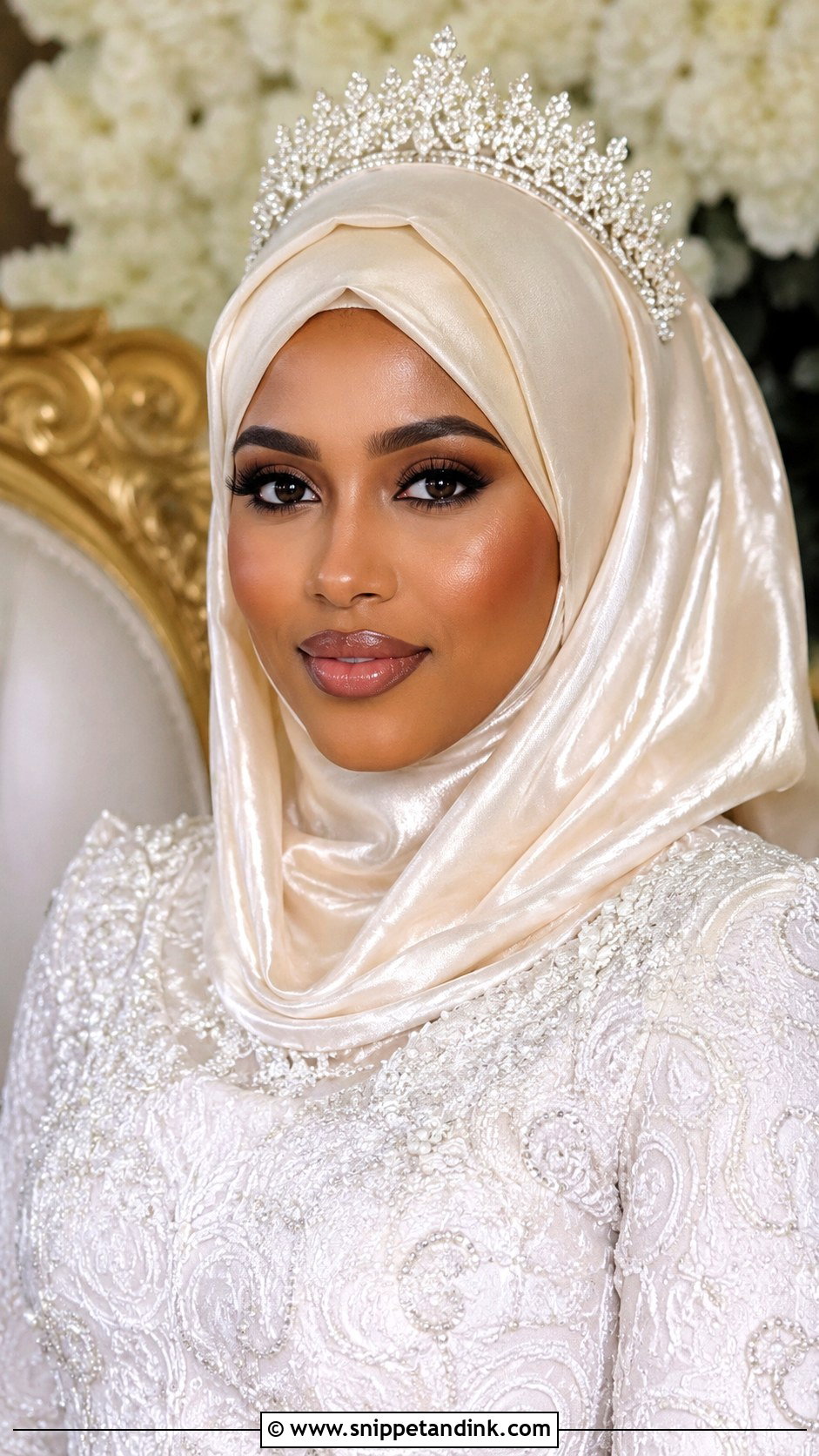 Somali Wedding Hijab With Crown - Snippet and Ink - 15 Somali Wedding Hairstyles