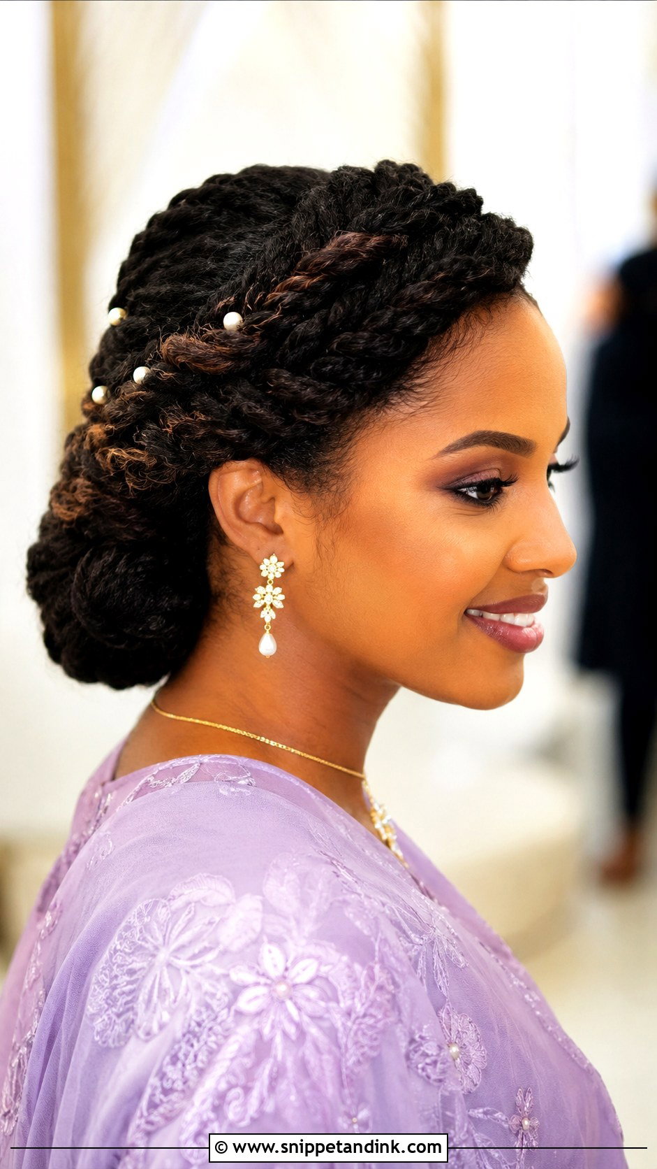 Somali Wedding Twisted Crown Updo - Snippet and Ink - 15 Somali Wedding Hairstyles