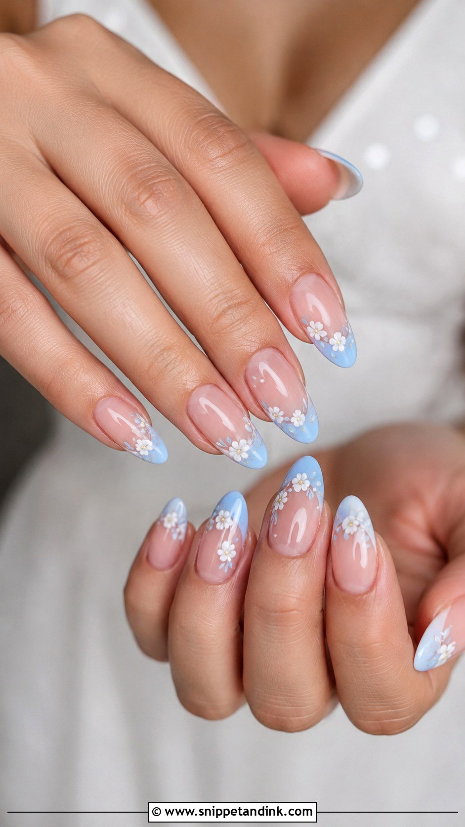 Something Blue Bridal Nail Extensions - Snippet and Ink - 30 Bridal Nail Extension Designs