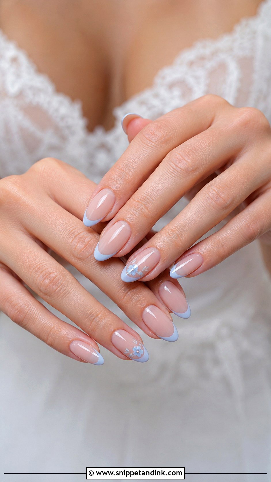 Something Blue Bridal Nails - Snippet and Ink - 20 Bridal Nail Inspiration Ideas