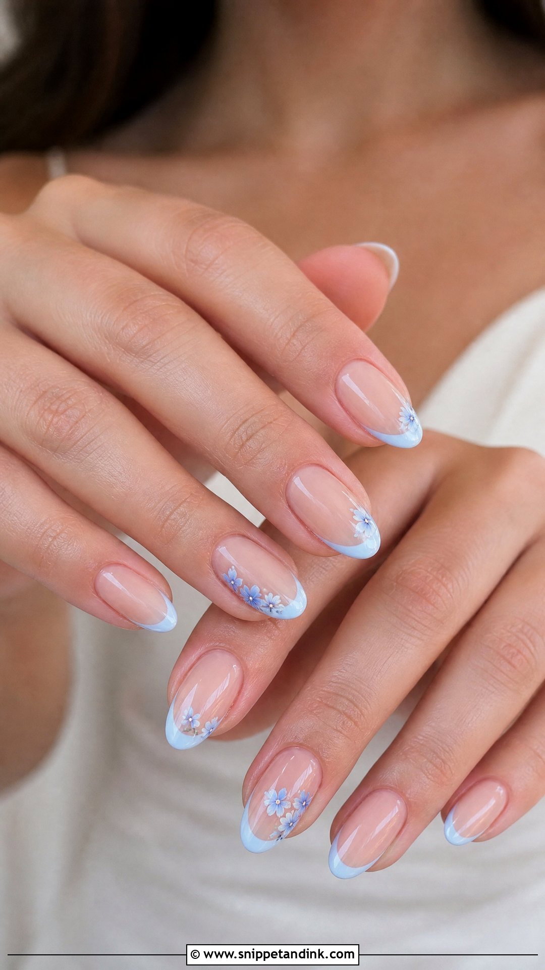 Something Blue Bridal Nails - Snippet and Ink - 25 Bridal Nails Ideas