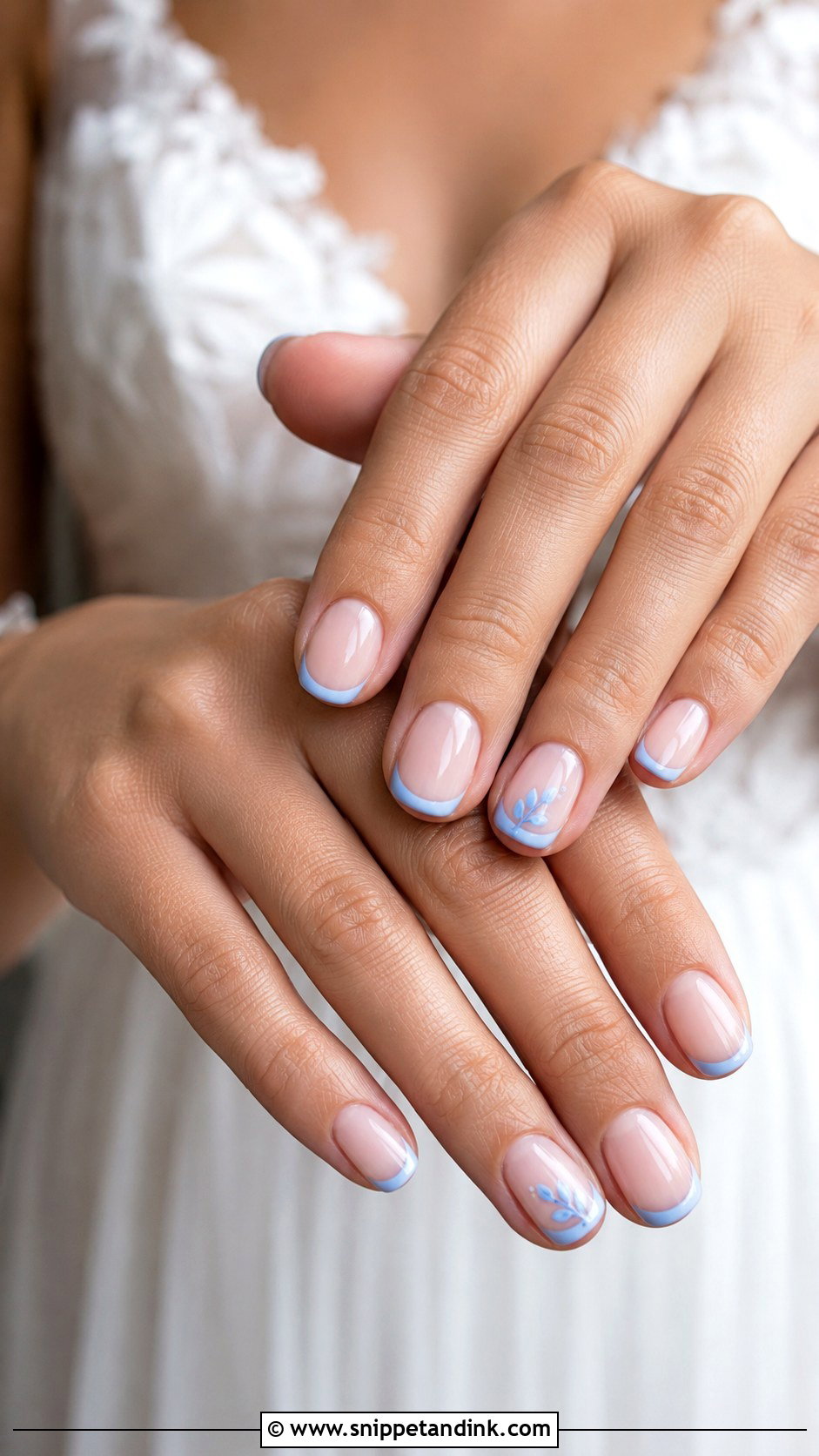 Something Blue Bridal Nails - Snippet and Ink - 30 Elegant Bridal Nails