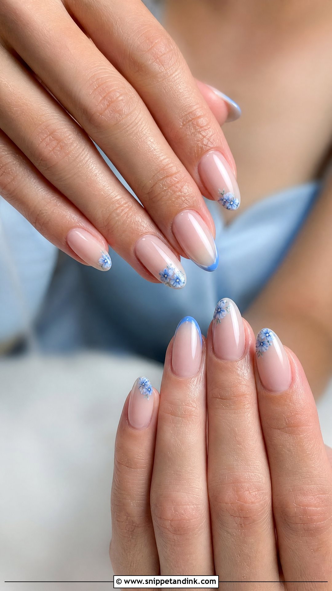 Something Blue Bridal Nails - Snippet and Ink - 35 Bridal Nails Designs