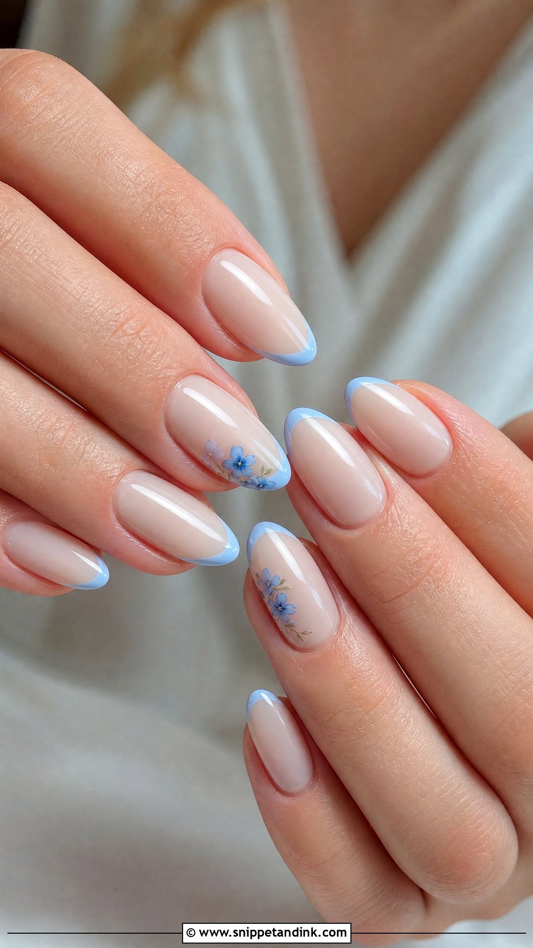 Something Blue Bridal Nails - Snippet and Ink - 35 Classy Bridal Wedding Nails for Bride