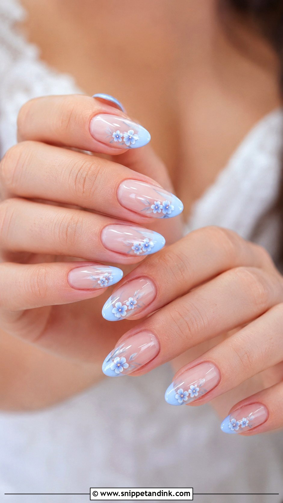 Something Blue Bridal Nails - Snippet and Ink - 20 Bridal Nail Polish Ideas