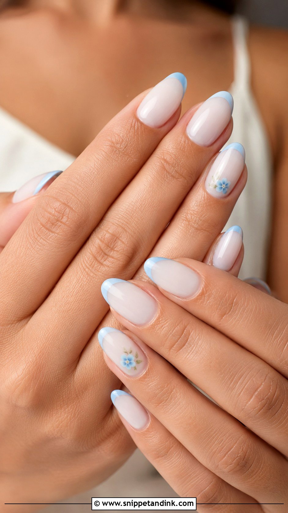 Something Blue Bridal Nails - Snippet and Ink - 20 Cute Bridal Nails