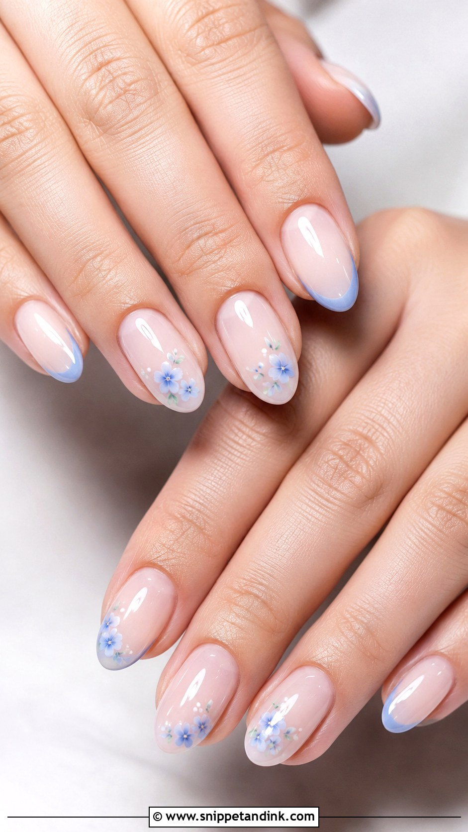 Something Blue Bridal Nails - Snippet and Ink - 20 Nail Art for Bridal Ideas