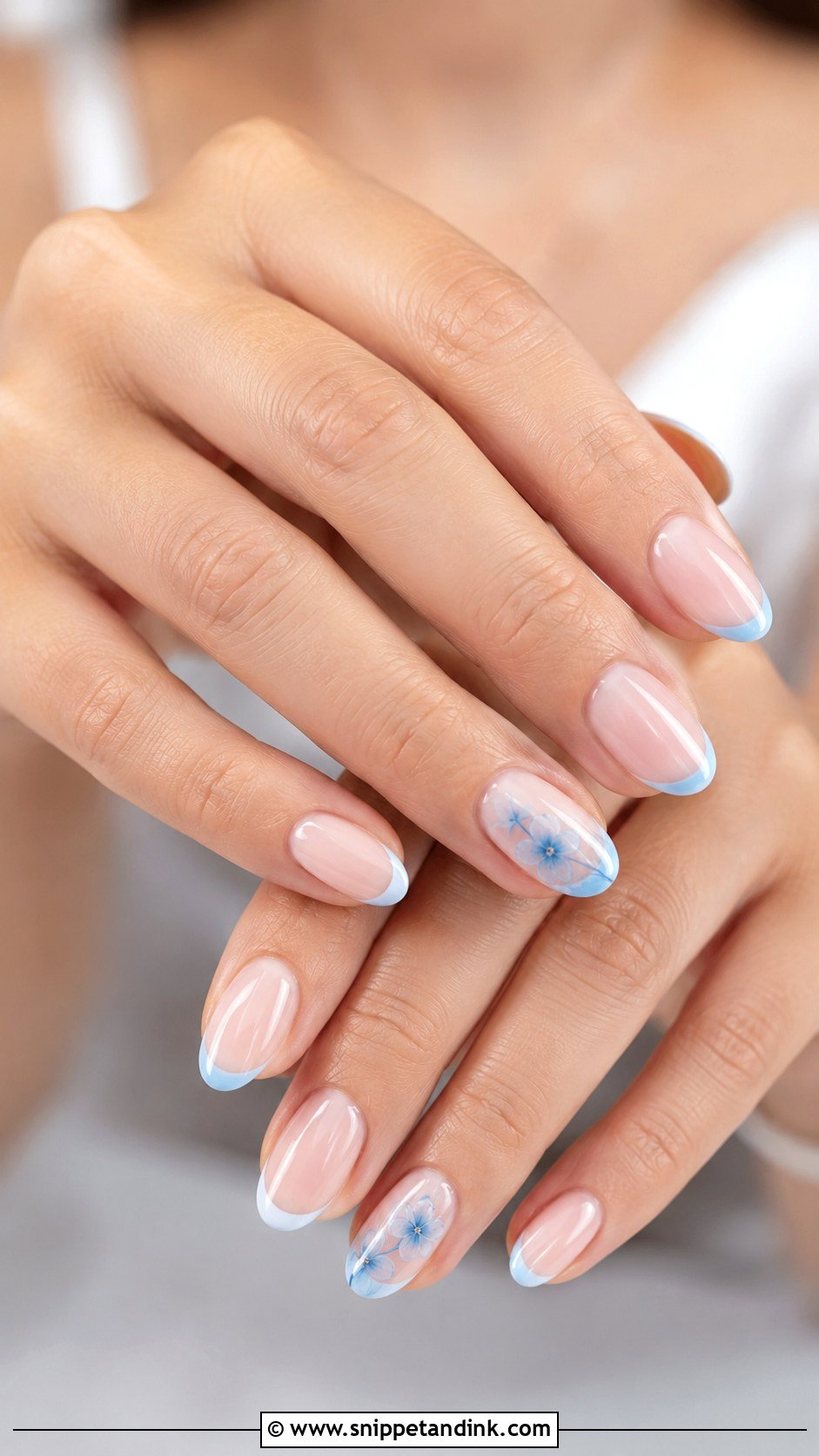Something Blue Bridal Nails - Snippet and Ink - 20 Romantic Nails Brides