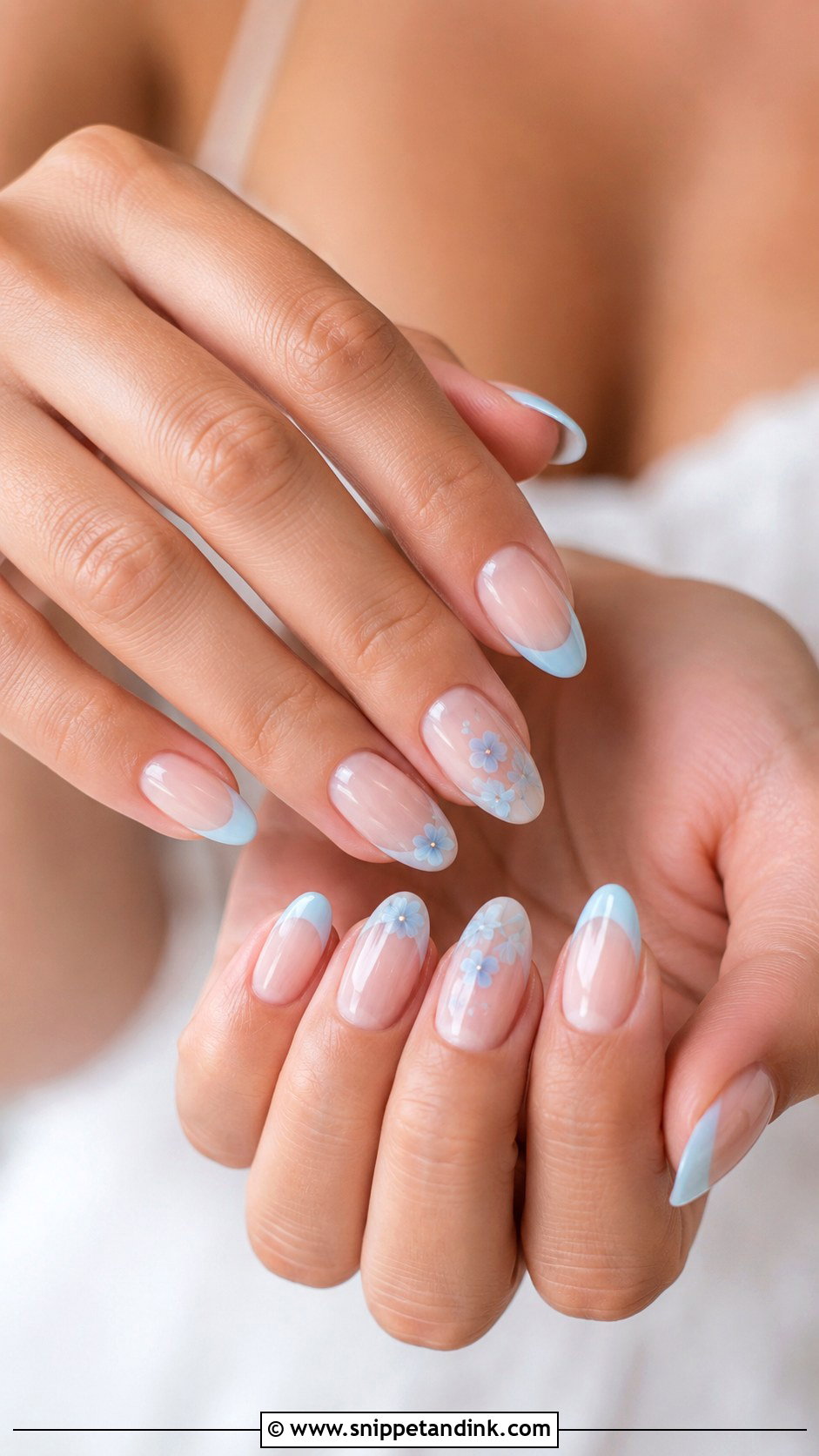 Something Blue Bridal Nails - Snippet and Ink - 20 Bridal Nail Design Ideas