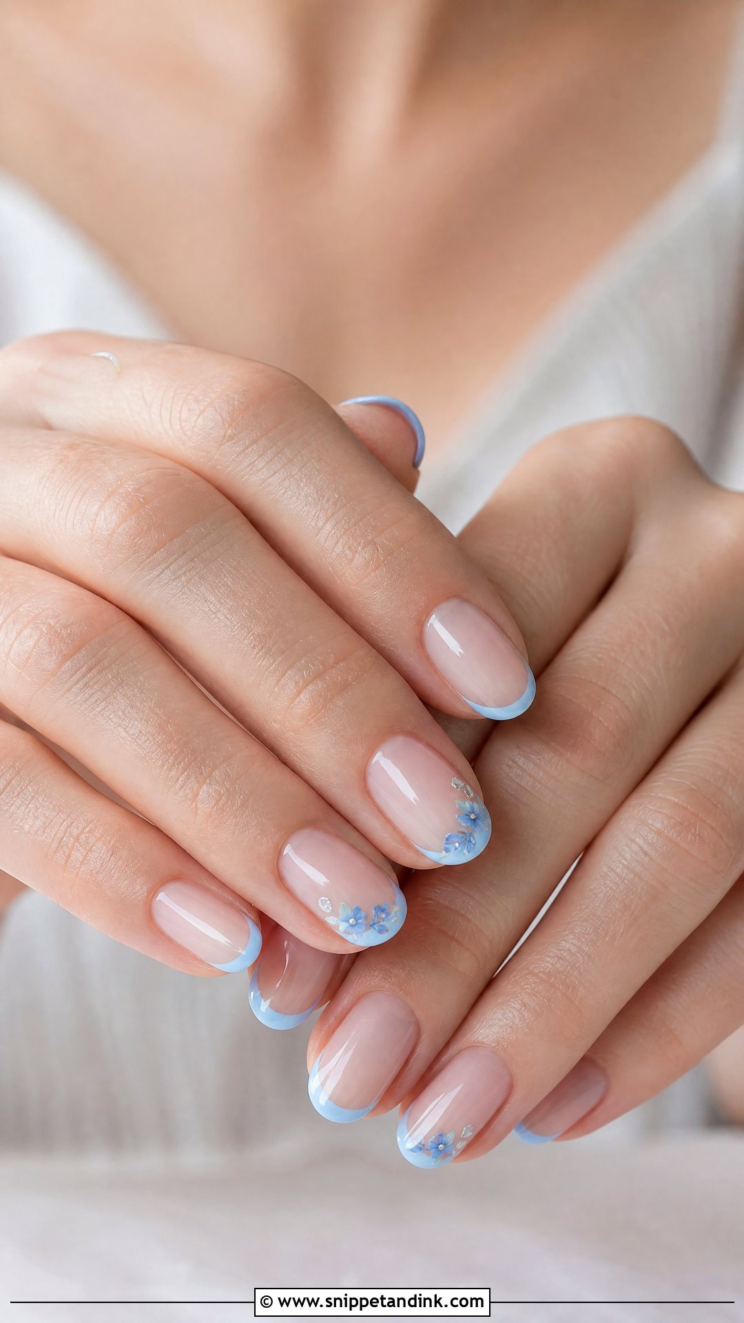 Something Blue Bride Nails - Snippet and Ink - 25 Nail Bride Wedding Ideas