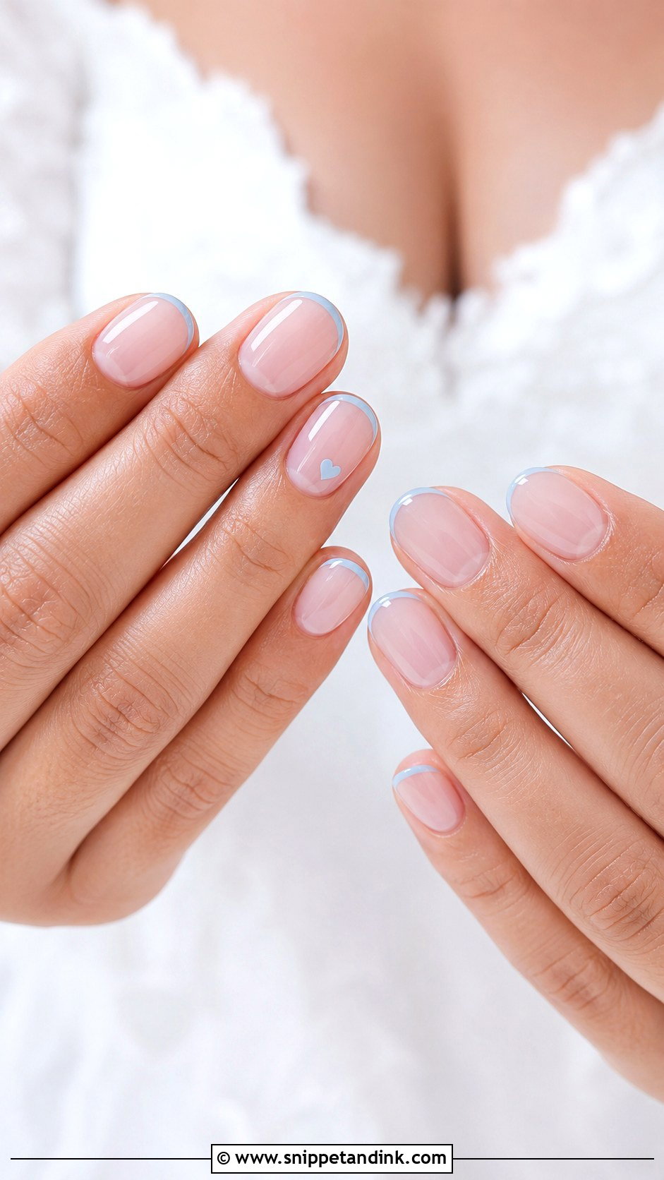 Something Blue Bride Nails - Snippet and Ink - 20 Bride Nail Art Ideas Wedding Day