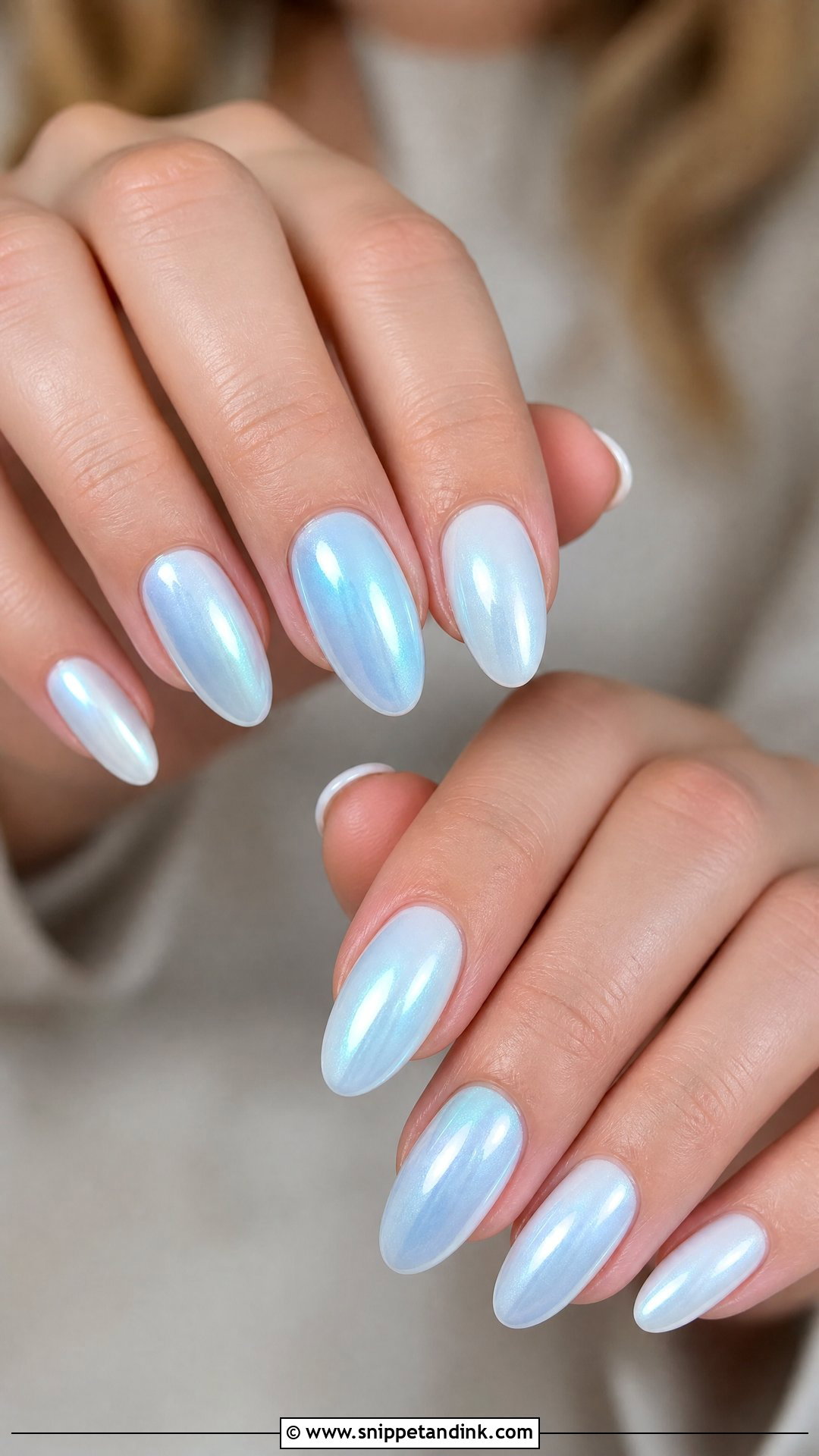 Something Blue Chrome Wedding Nails - Snippet and Ink - 25 Chrome Wedding Nails