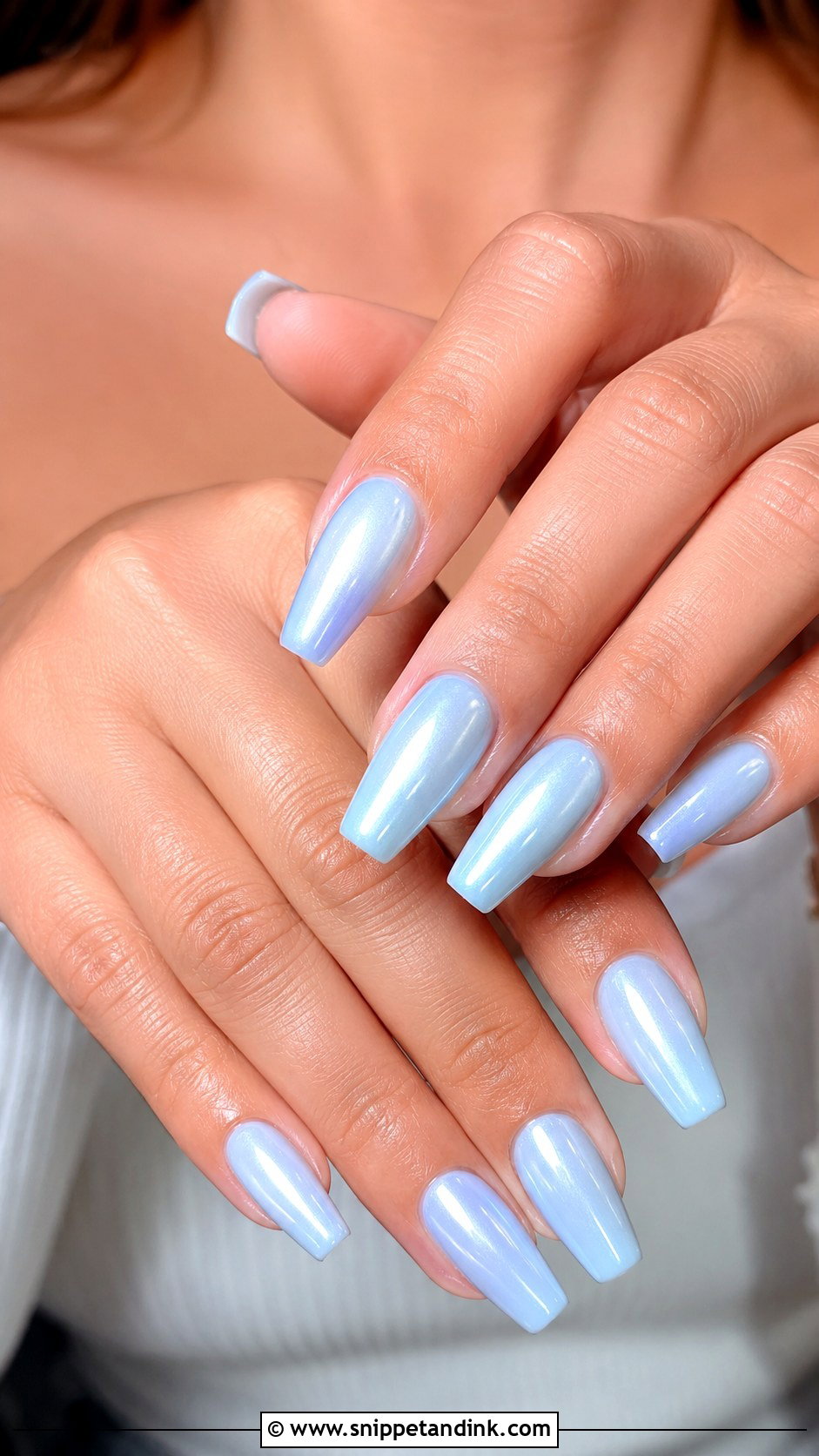 Something Blue Coffin Engagement Nails - Snippet and Ink - 20 Coffin Engagement Nails