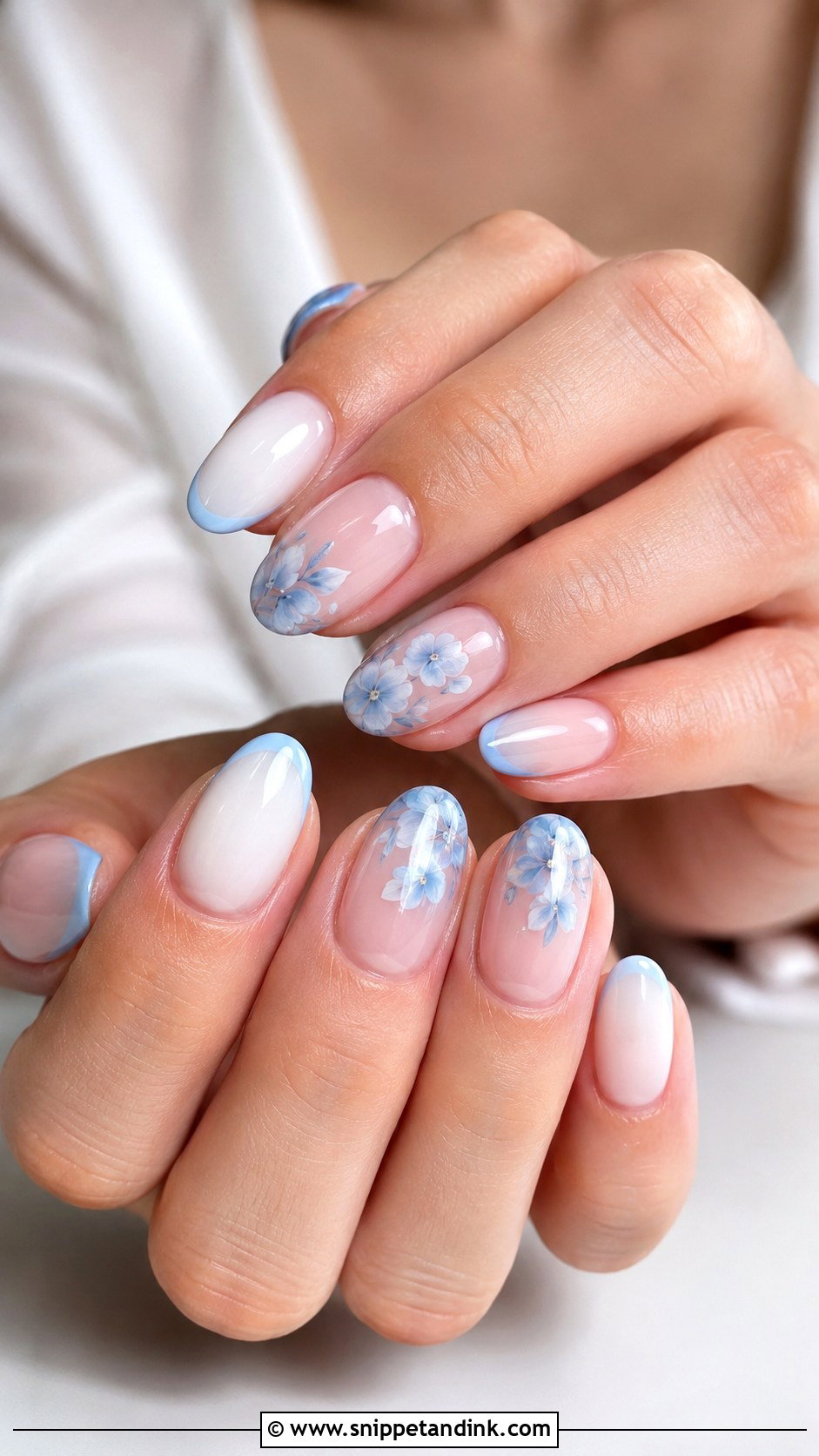 Something Blue Oval Bridal Nails - Snippet and Ink - 20 Oval Bridal Nails