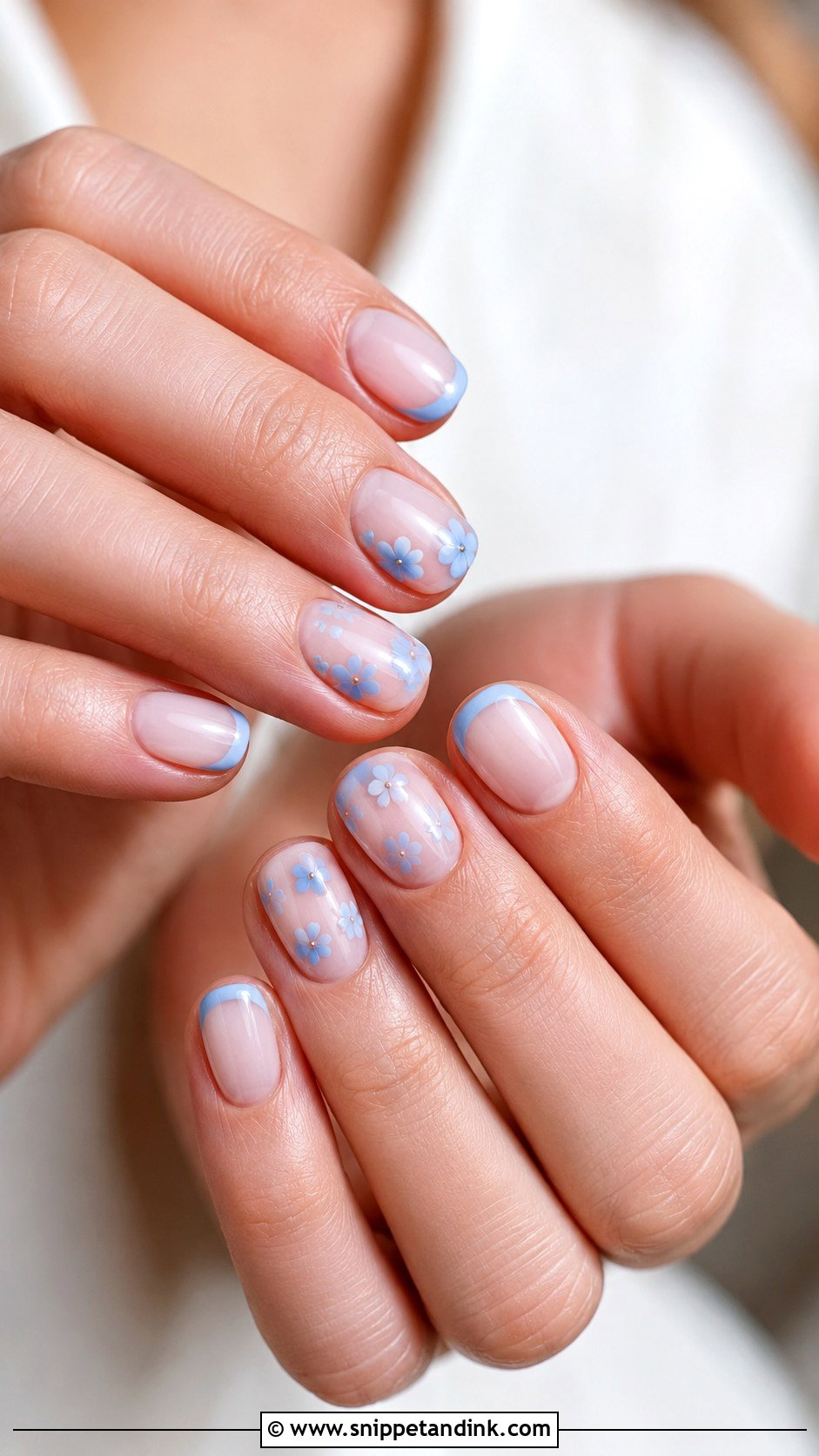 Something Blue Round Wedding Nails - Snippet and Ink - 20 Round Wedding Nails