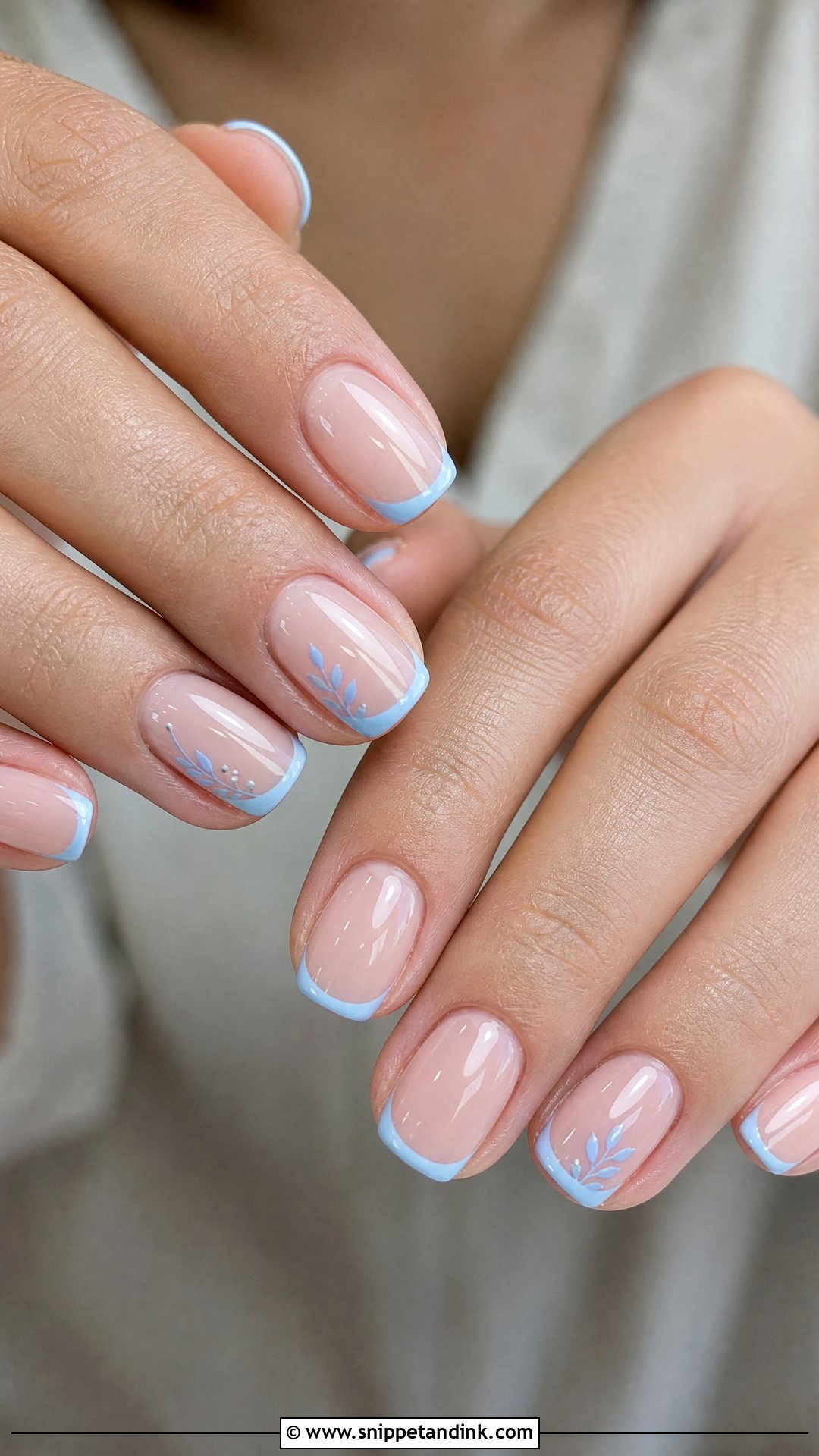 Something Blue Short Bridal Nails - Snippet and Ink - 25 Short Bridal Nails
