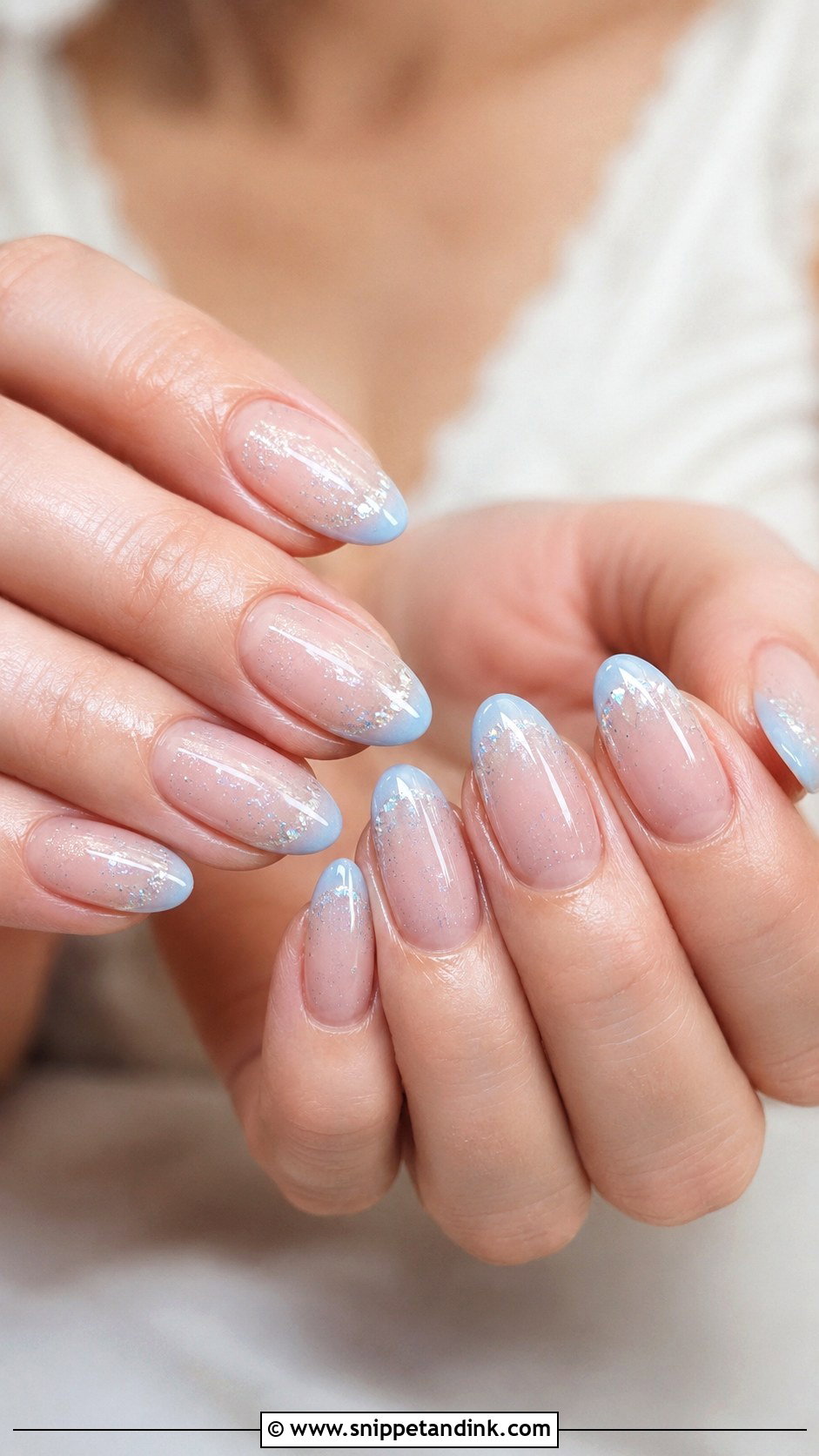 Something Blue Sparkle Wedding Nails - Snippet and Ink - 20 Sparkle Wedding Nails