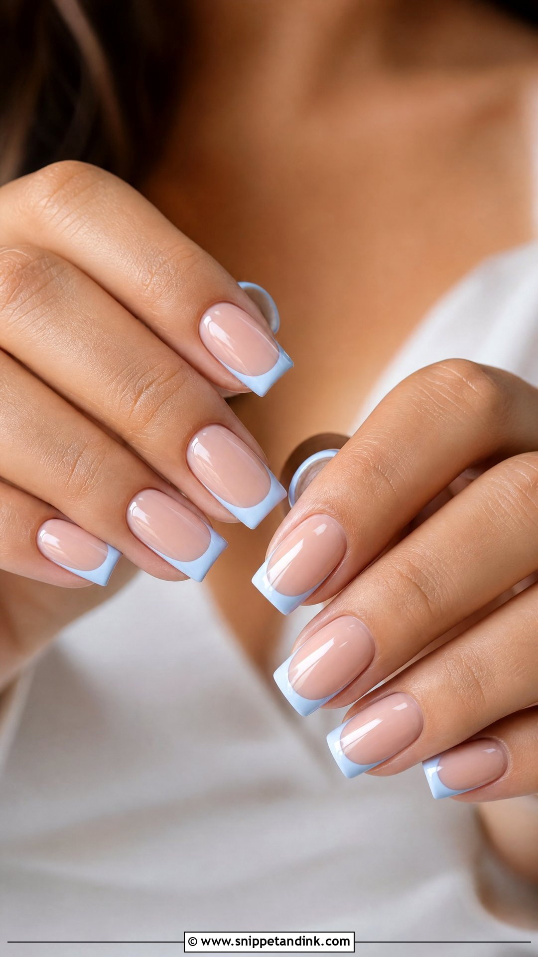 Something Blue Square Bridal Nails - Snippet and Ink - 25 Square Bridal Nails