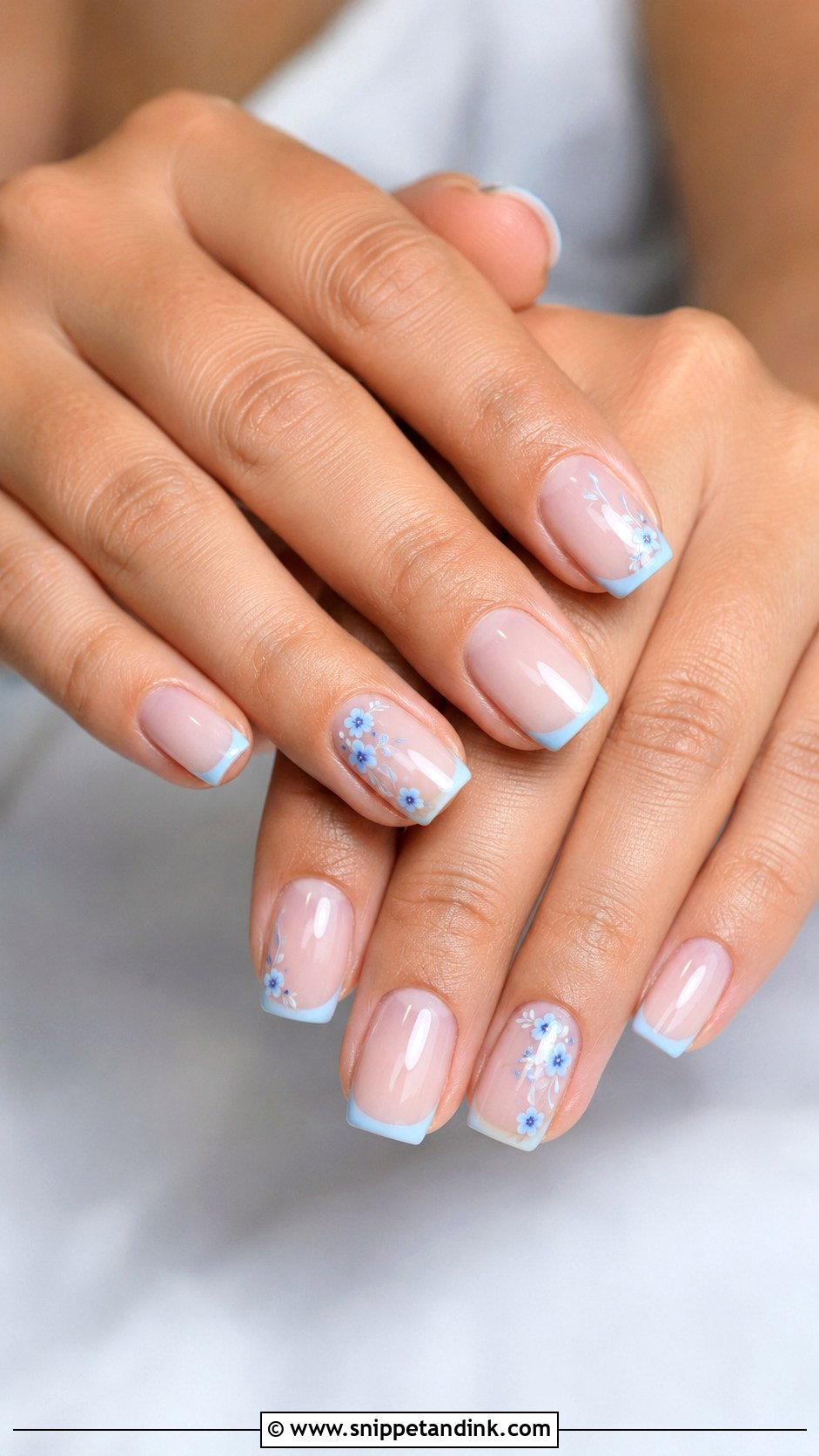 Something Blue Squoval Wedding Nails - Snippet and Ink - 20 Squoval Wedding Nails