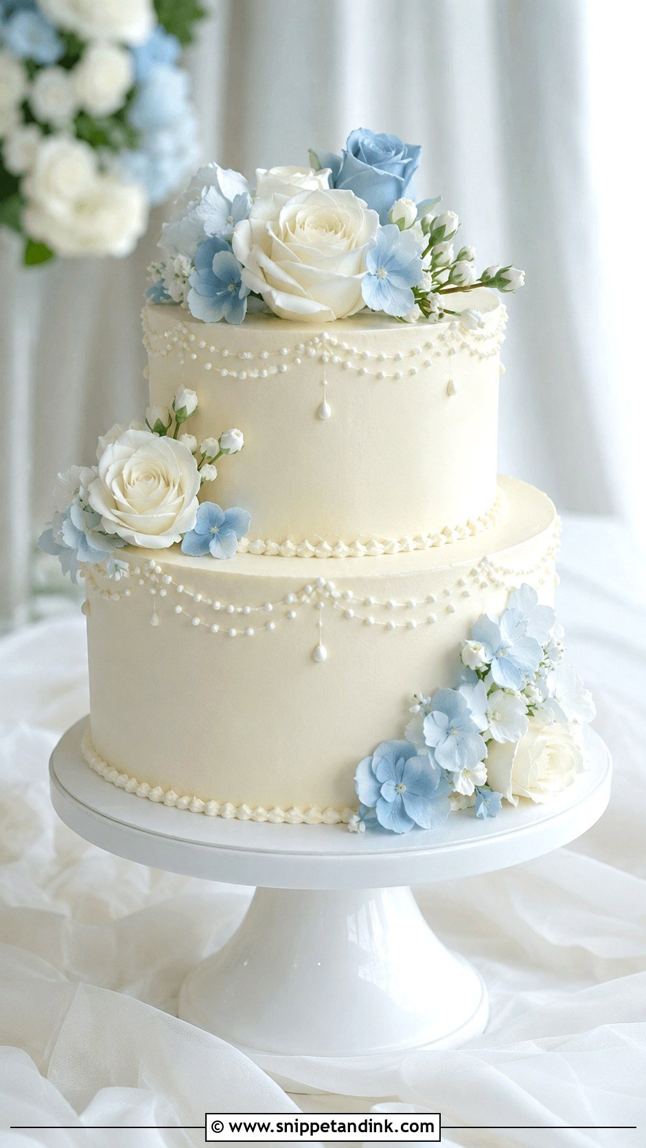 Something Blue Wedding Cake - Snippet and Ink - 25 Something Blue Cake Ideas