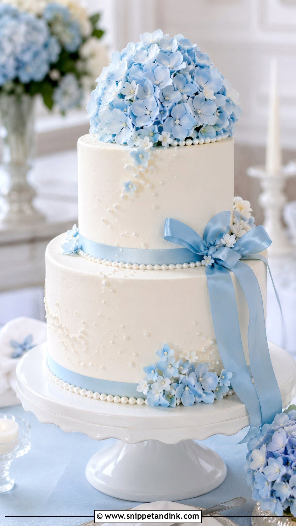 Something Blue Wedding Cake - Snippet and Ink - 20 Charm Cake Ideas for Wedding