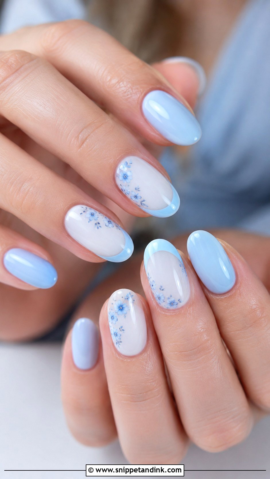 Something Blue Wedding Dip Nails - Snippet and Ink - 20 Wedding Dip Nails
