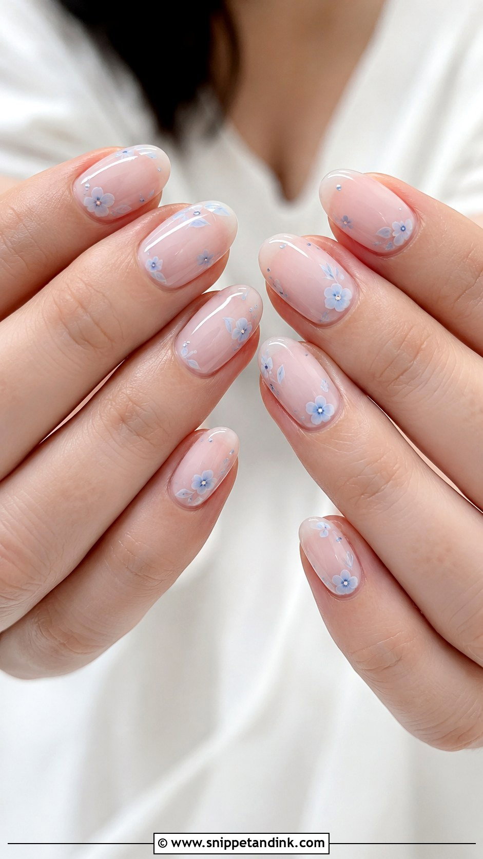 Something Blue Wedding Manicure - Snippet and Ink - 20 Wedding Manicure for Bride Ideas