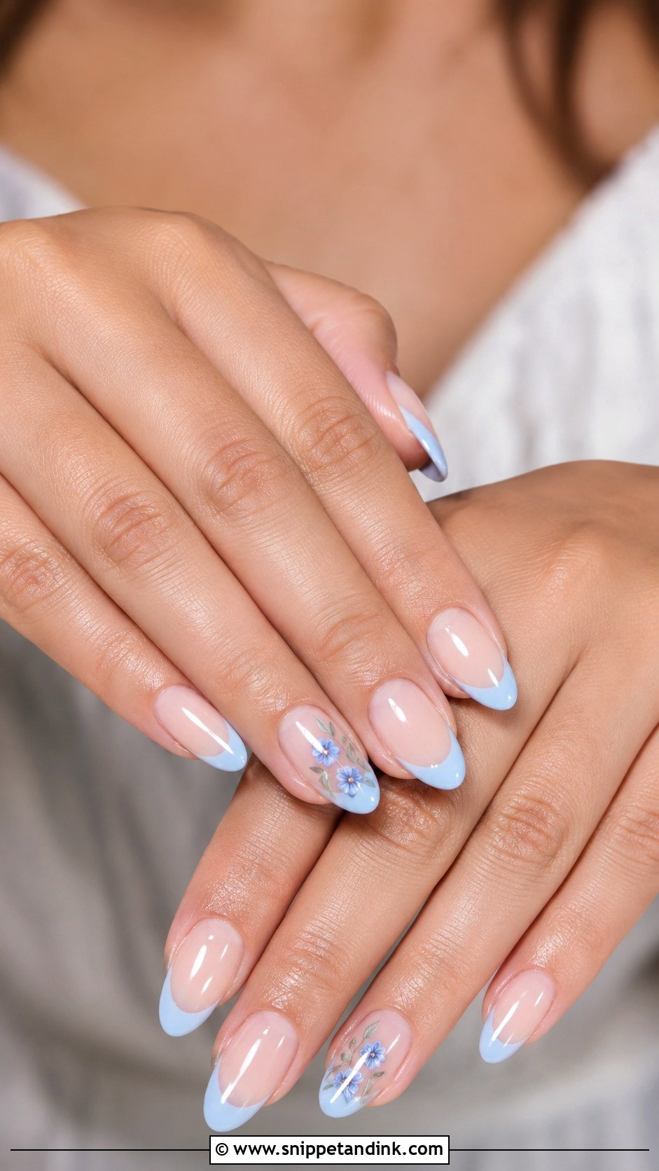 Something Blue Wedding Nails - Snippet and Ink - 20 Wedding Nail Set Ideas