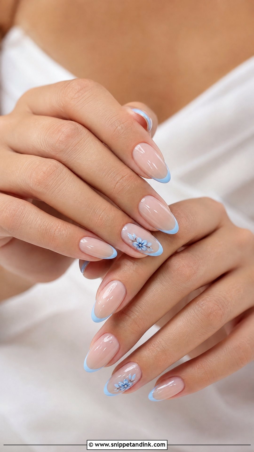 Something Blue Wedding Nails - Snippet and Ink - 25 Elegant Wedding Nails