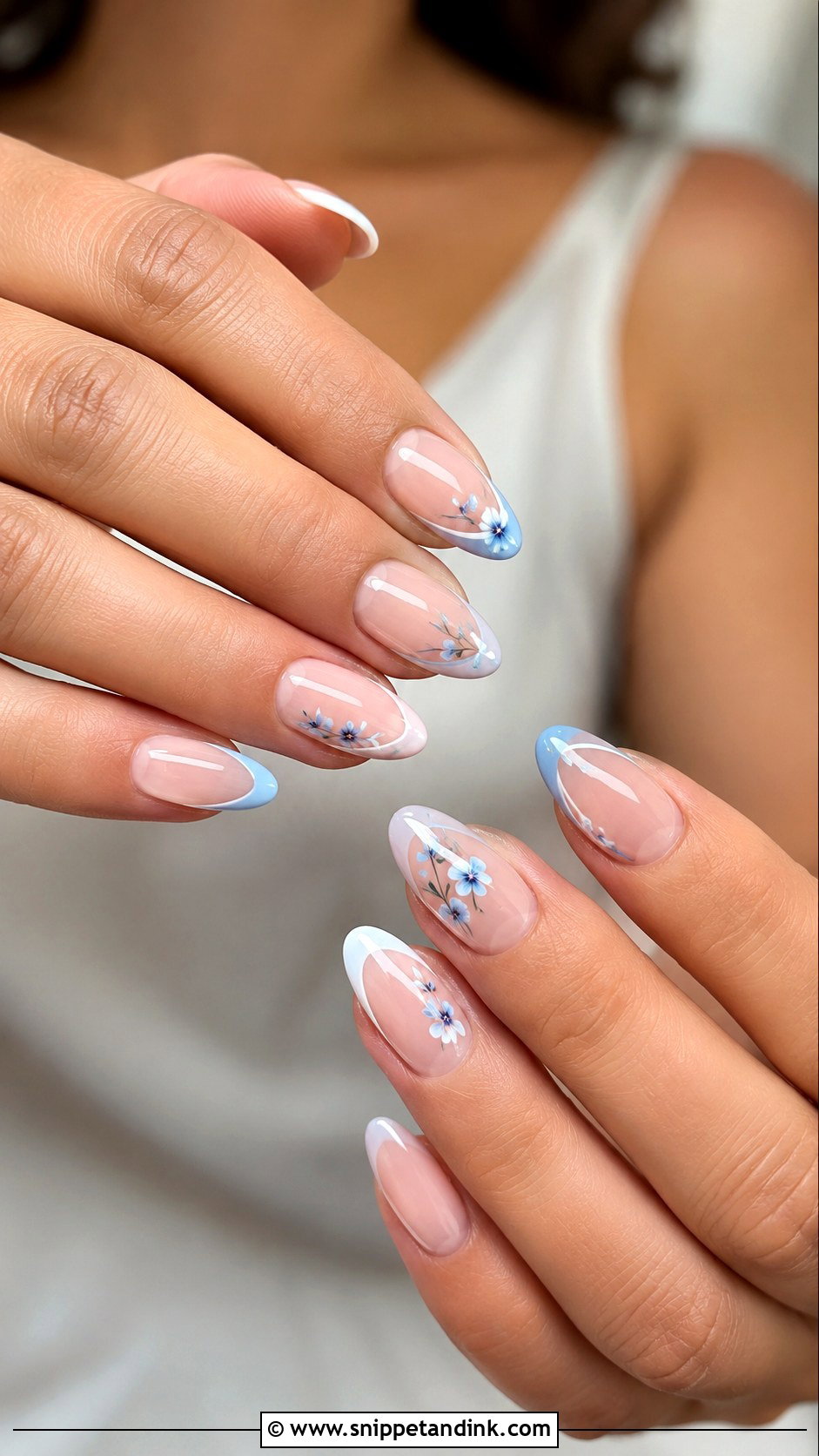 Something Blue Wedding Nails - Snippet and Ink - 20 Dream Wedding Nails