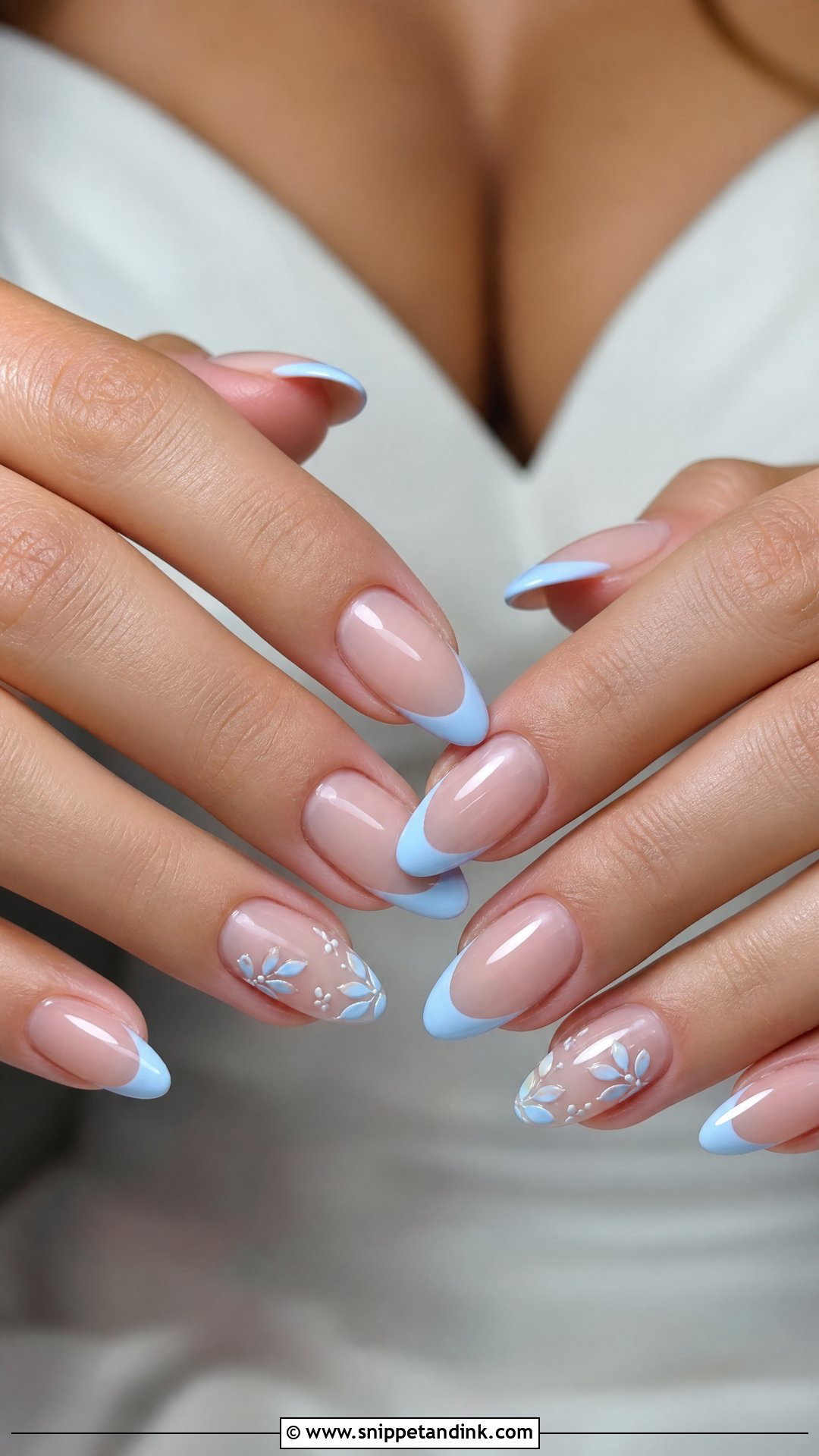 Something Blue Wedding Nails - Snippet and Ink - 25 Simple Wedding Nail Art Ideas