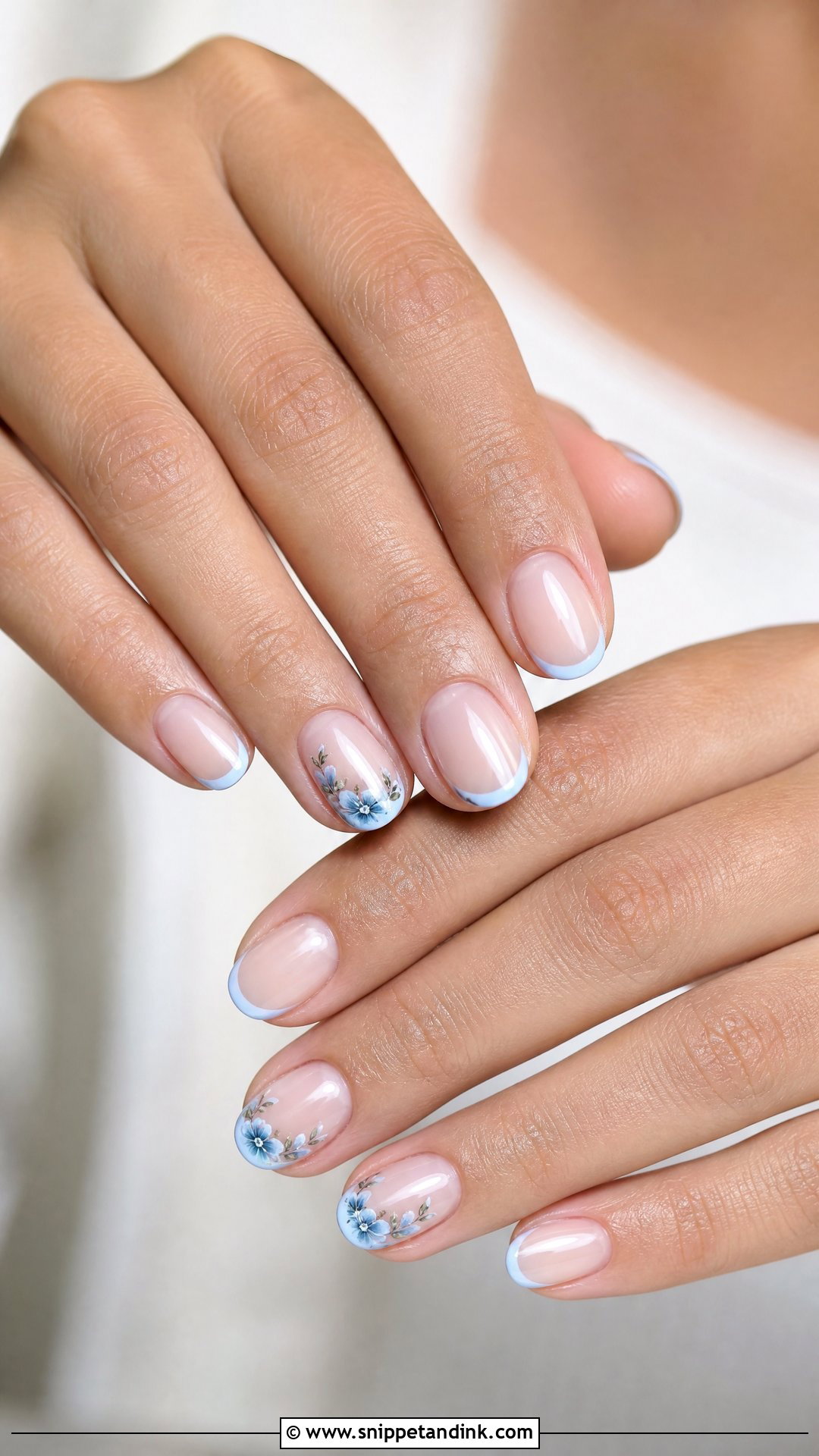 Something Blue Wedding Nails - Snippet and Ink - 25 Wedding Nails Inspiration