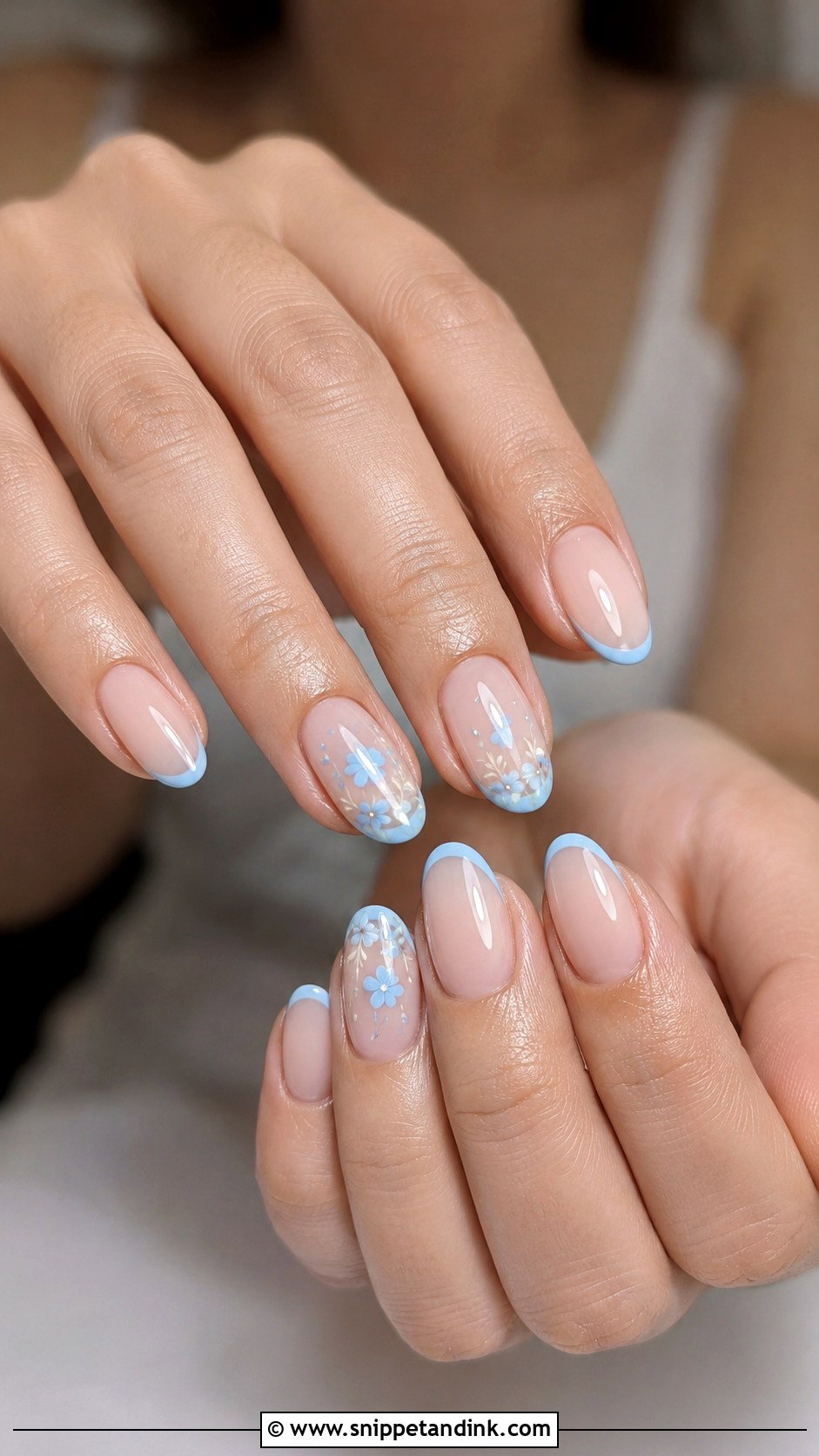 Something Blue Wedding Nails - Snippet and Ink - 30 Best Wedding Nails Brides