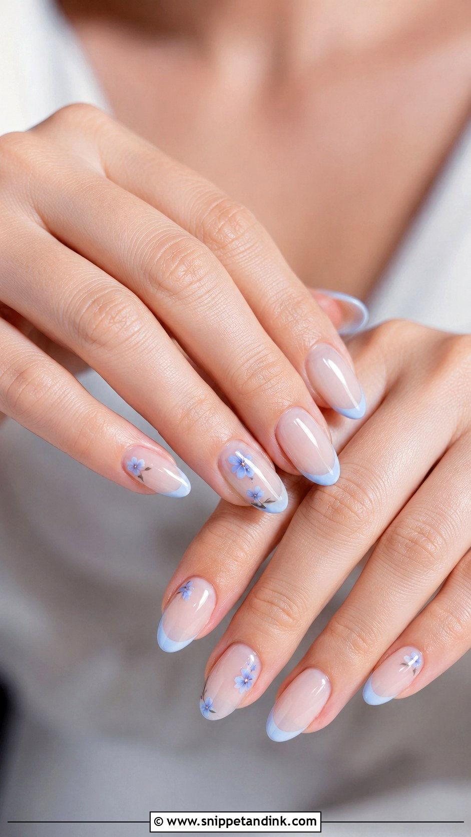 Something Blue Wedding Nails - Snippet and Ink - 30 Elegant Nail Art Wedding Ideas