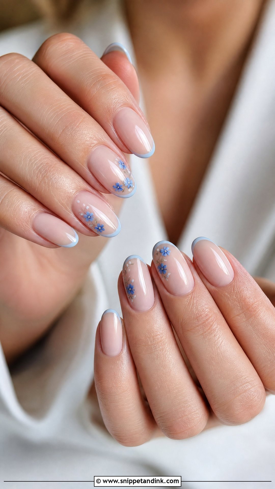 Something Blue Wedding Nails - Snippet and Ink - 30 Wedding Day Nails for Bride