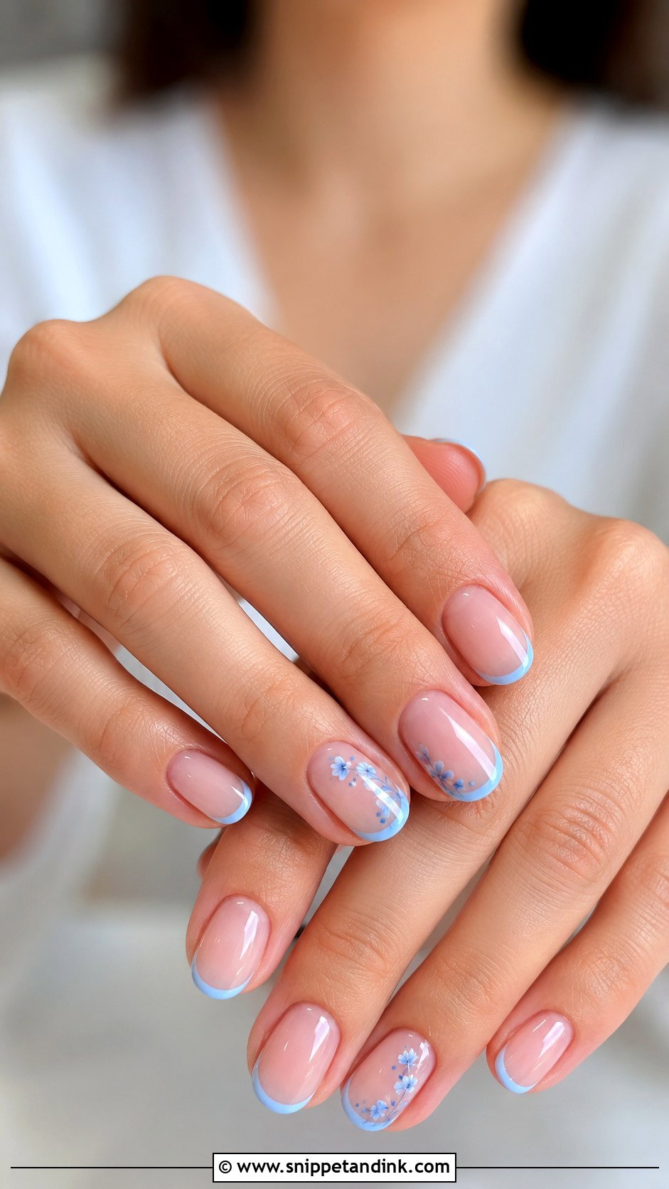 Something Blue Wedding Nails - Snippet and Ink - 30 Wedding Nail Inspo for Bride Ideas