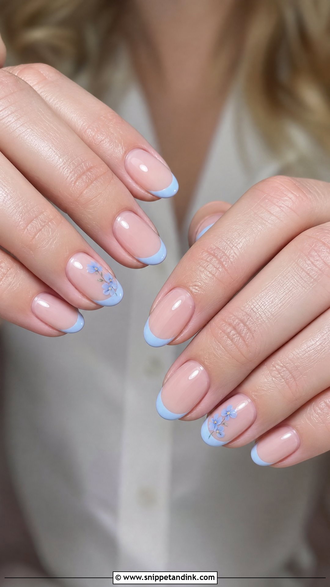 Something Blue Wedding Nails - Snippet and Ink - 35 Nail Art Wedding Ideas