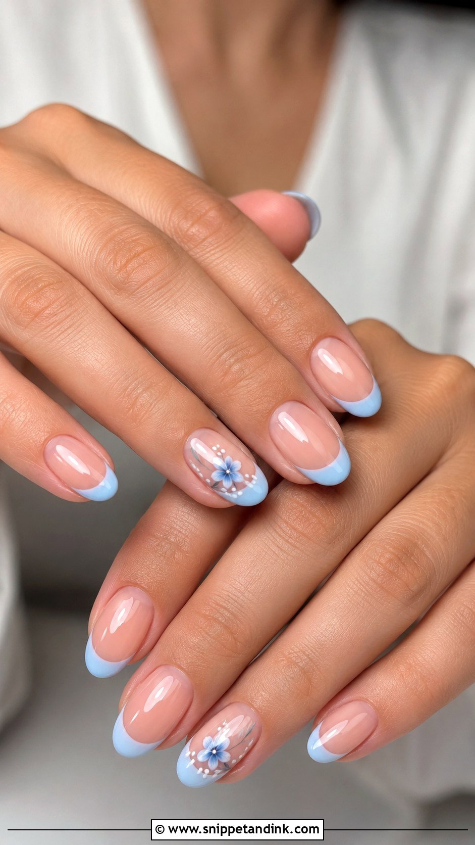 Something Blue Wedding Nails - Snippet and Ink - 35 Wedding Nail Ideas