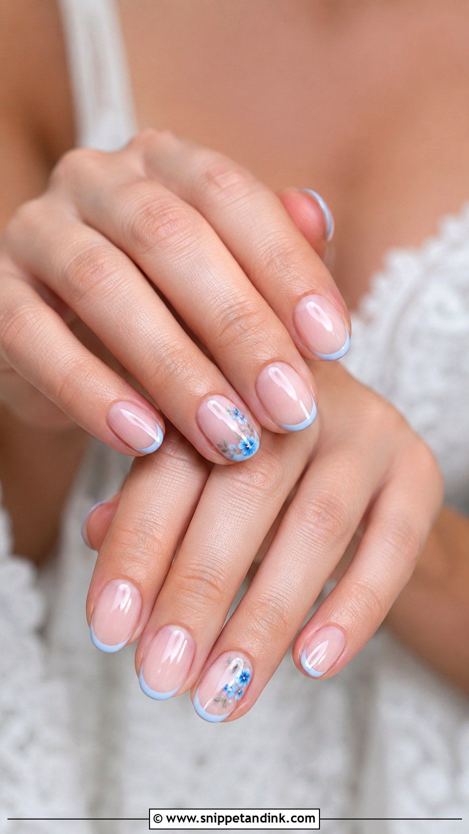 Something Blue Wedding Nails - Snippet and Ink - 20 Nail Art Design for Wedding Ideas